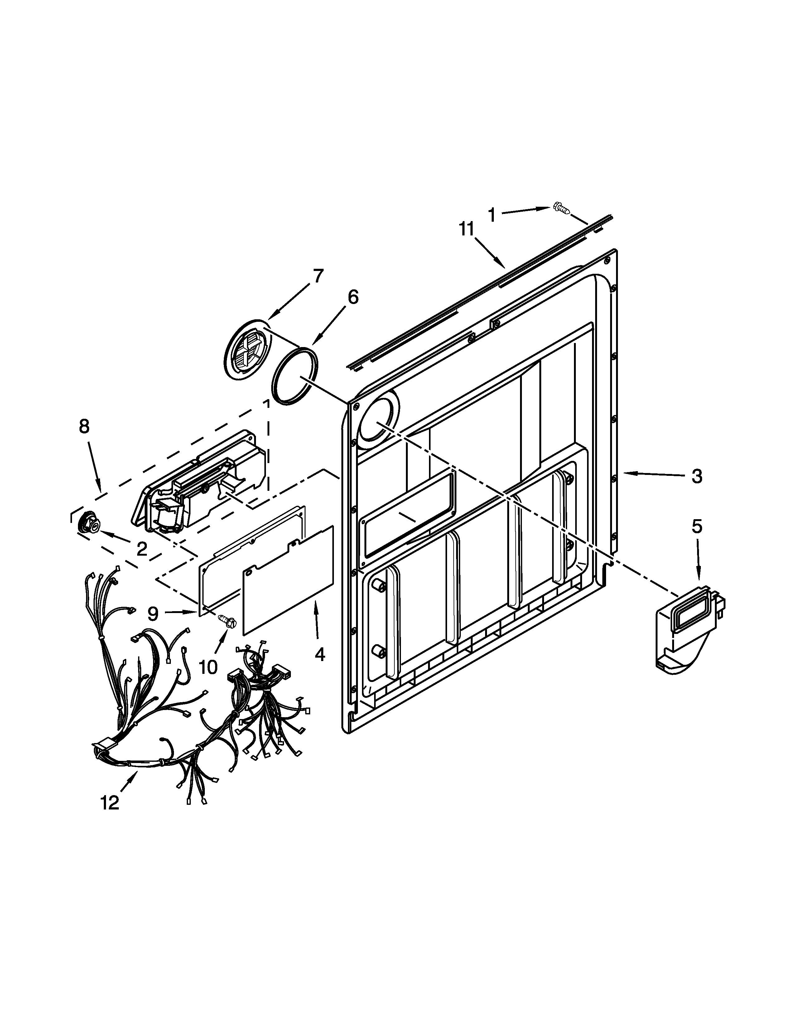 Kenmore 66513043K116 inner door parts diagram