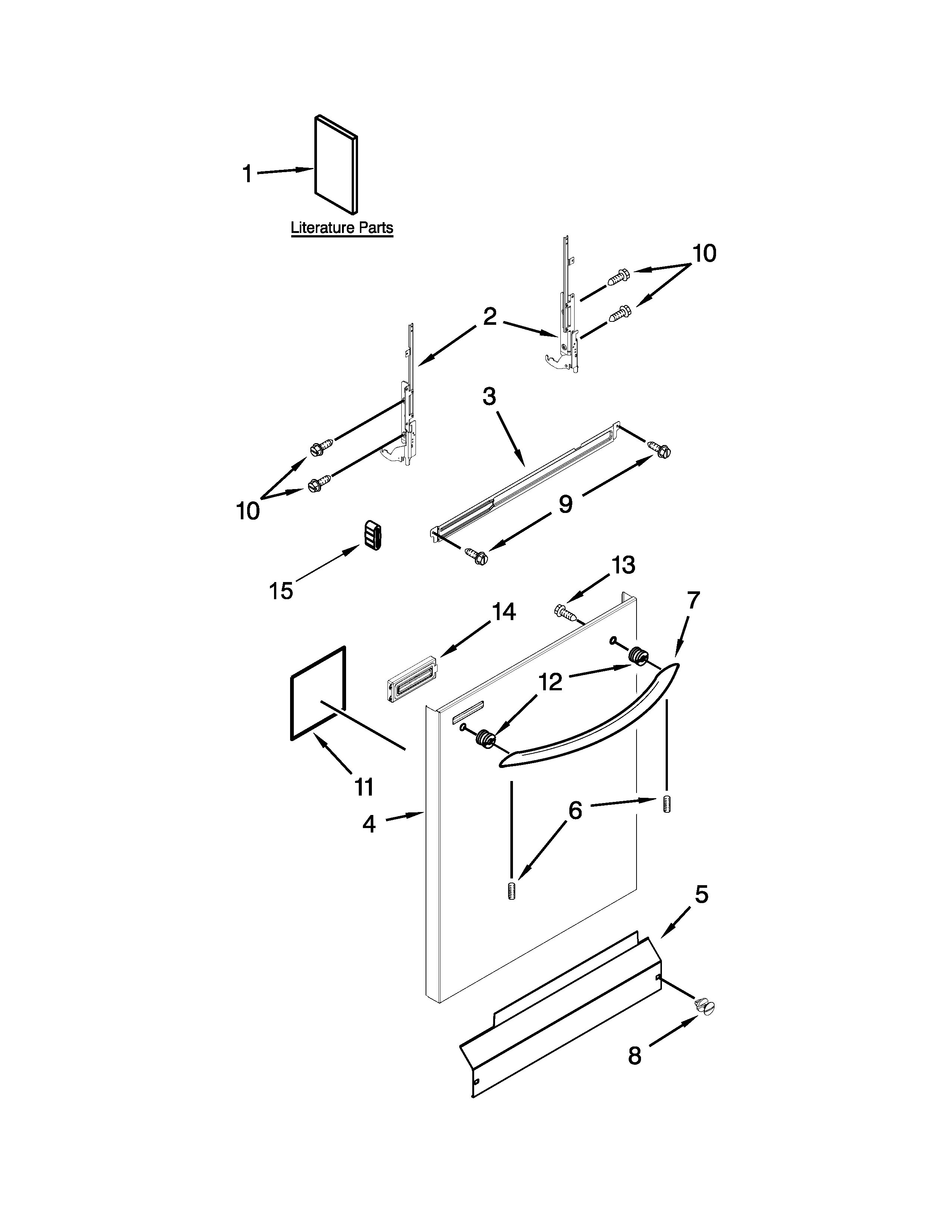 Kenmore 66513273K118 door and panel parts diagram