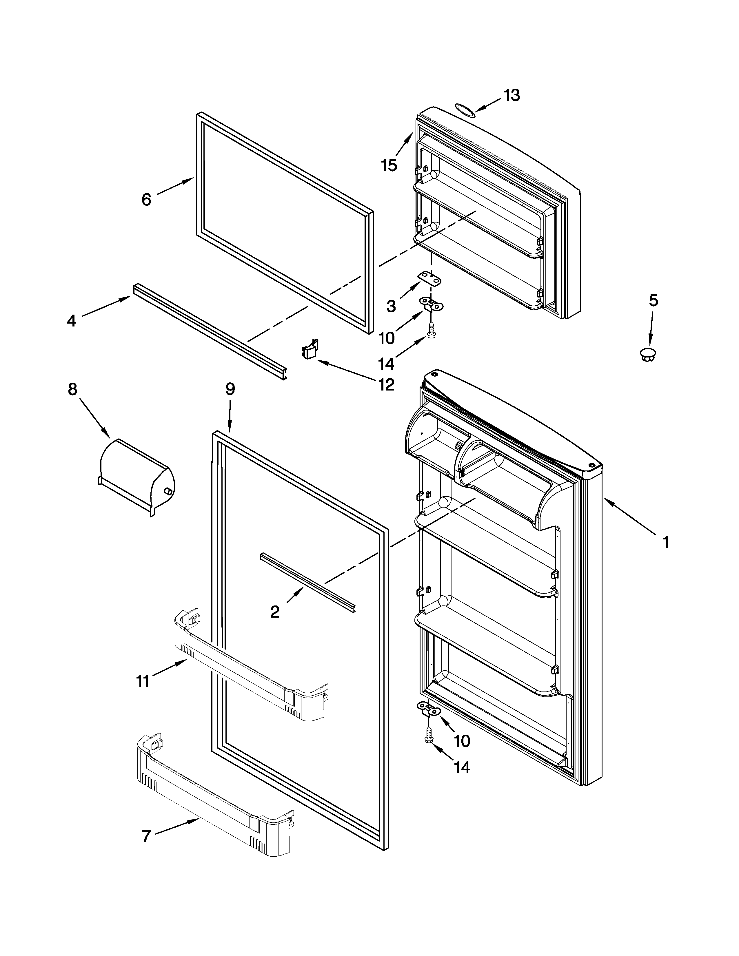 Kenmore 10670939900 door parts diagram