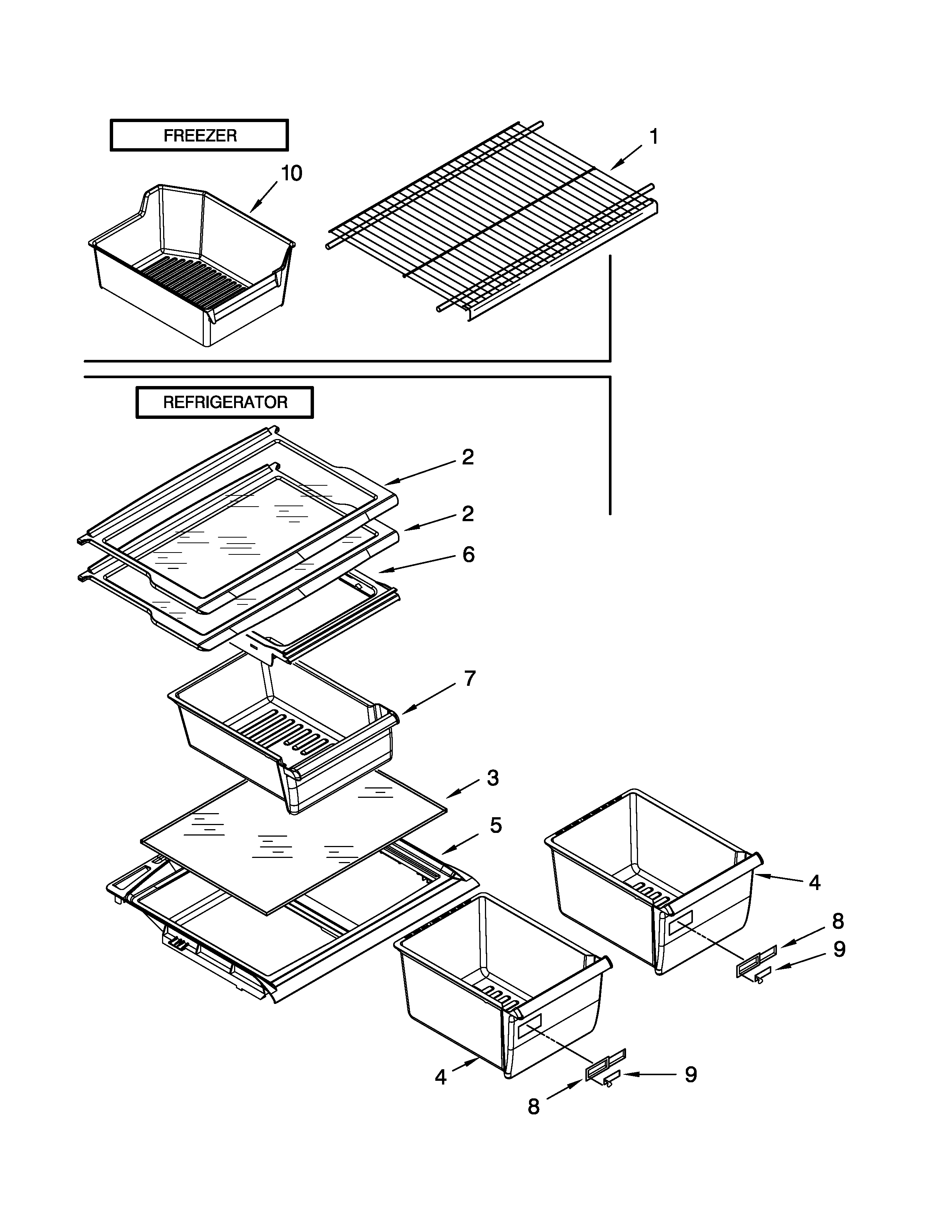 Kenmore 10670939900 shelf parts diagram