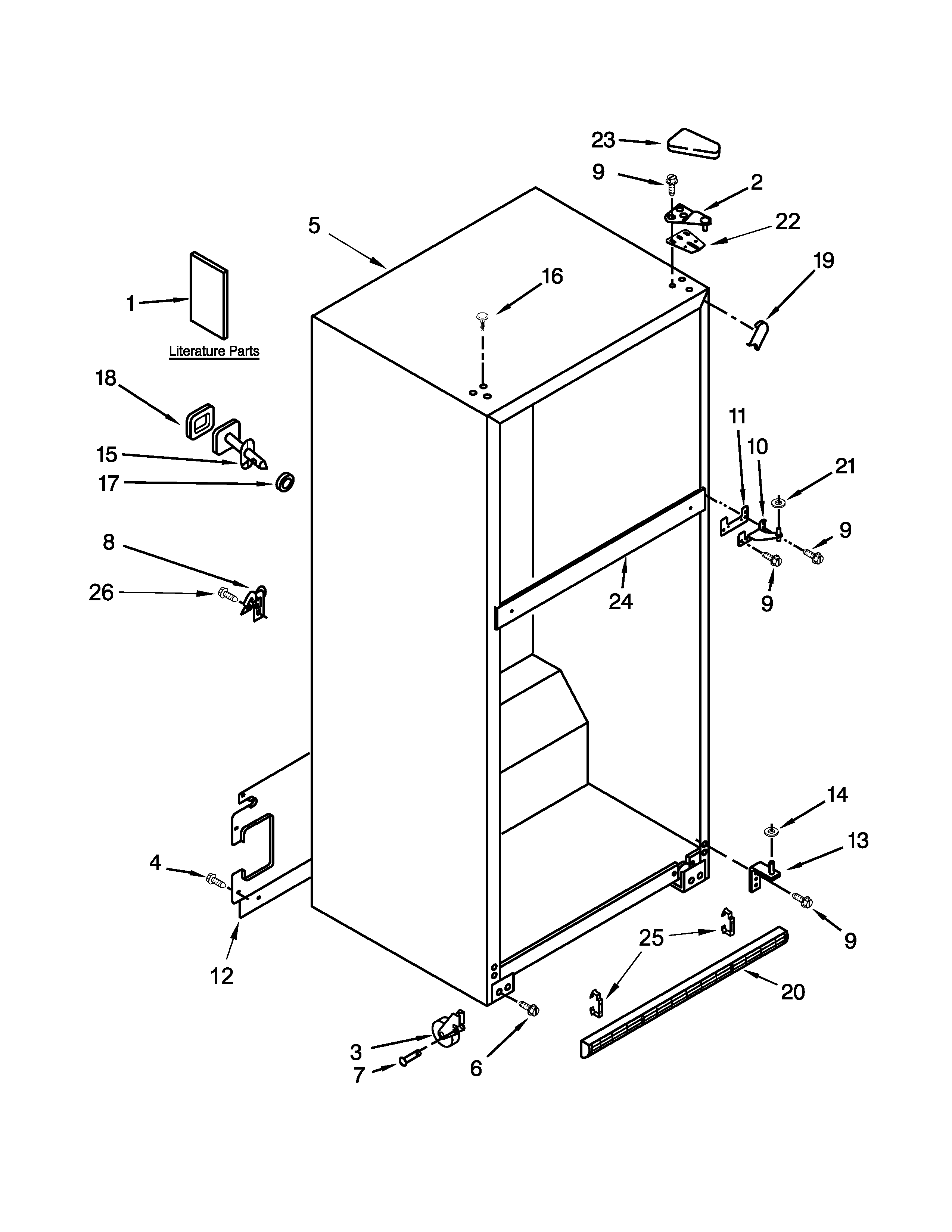 Kenmore 10661102110 cabinet parts diagram