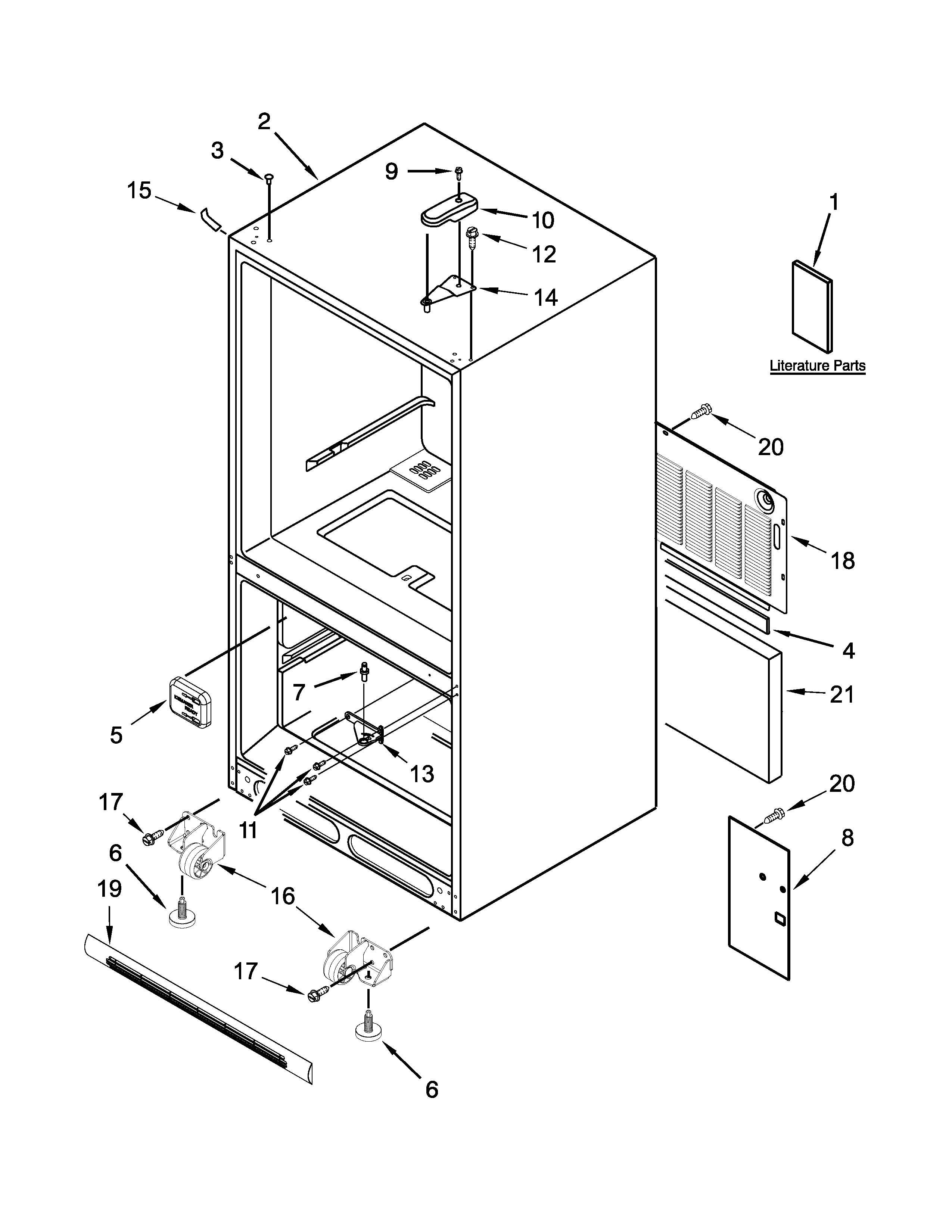 Kenmore 59669982014 cabinet parts diagram
