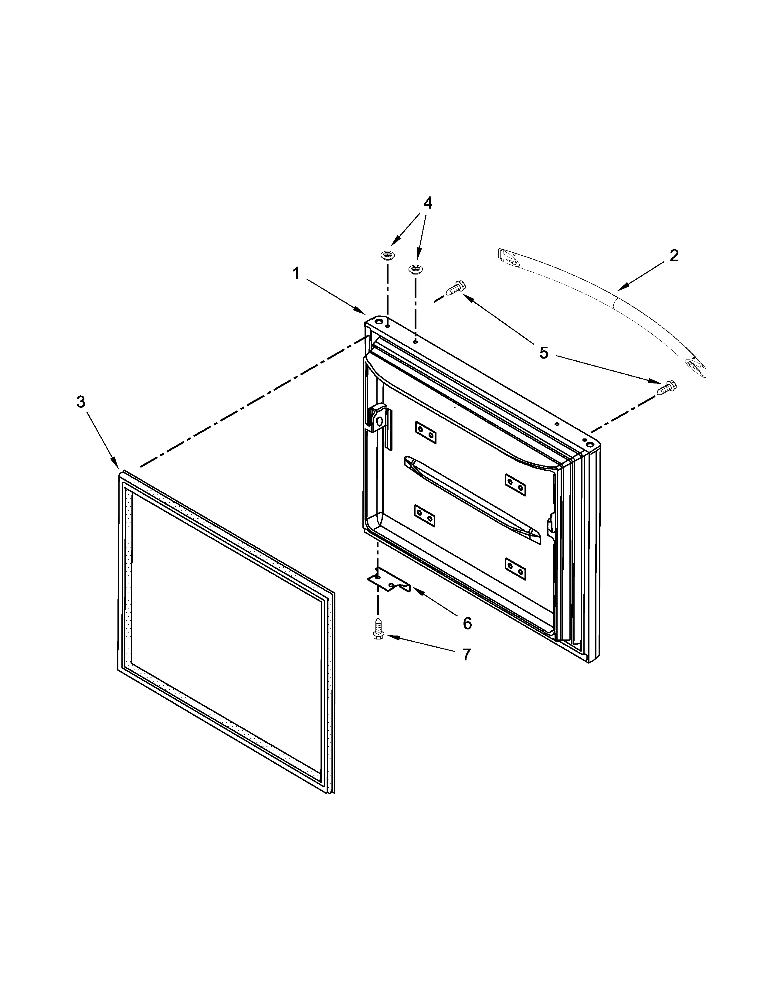 Kenmore 59669982014 freezer door parts diagram