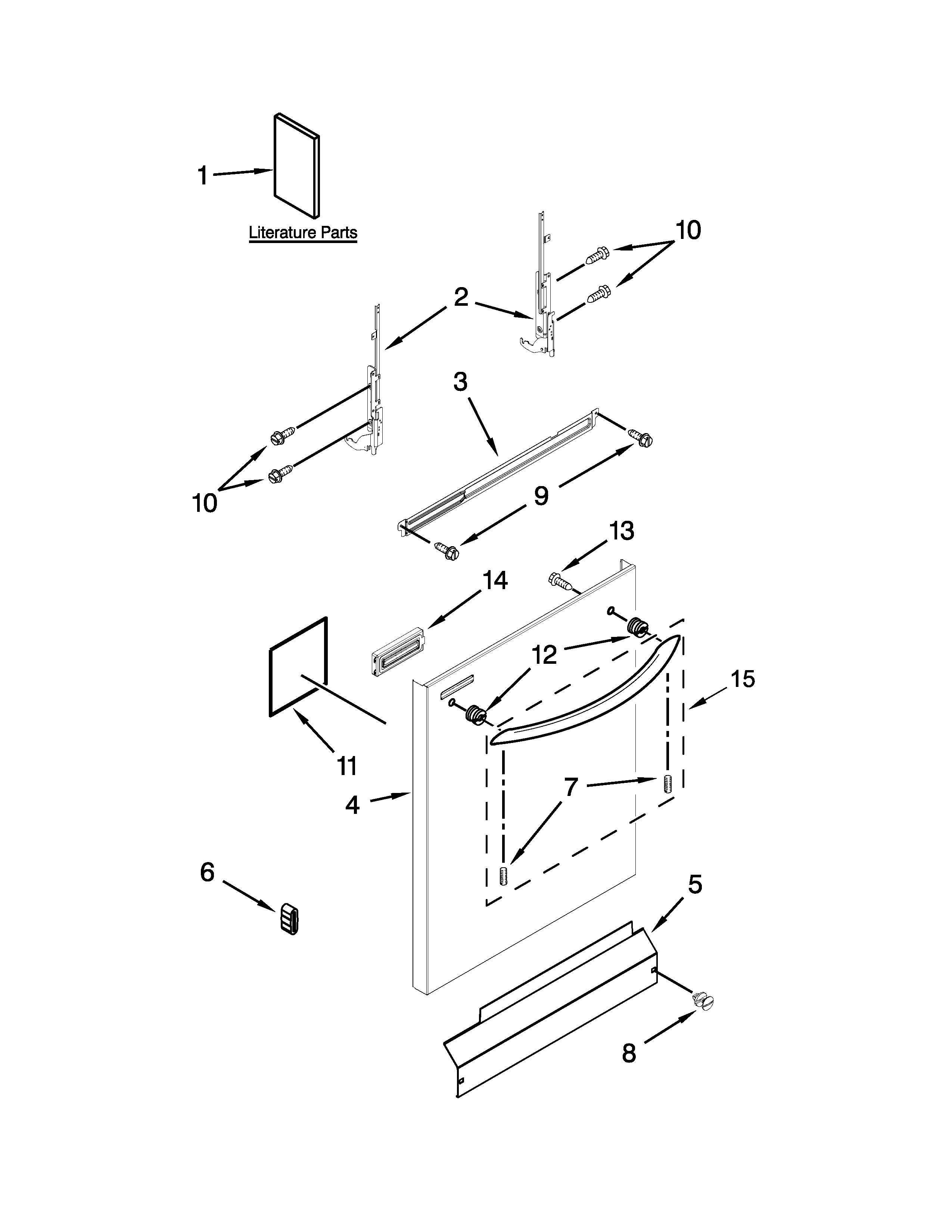 Kenmore 66513282K118 door and panel parts diagram