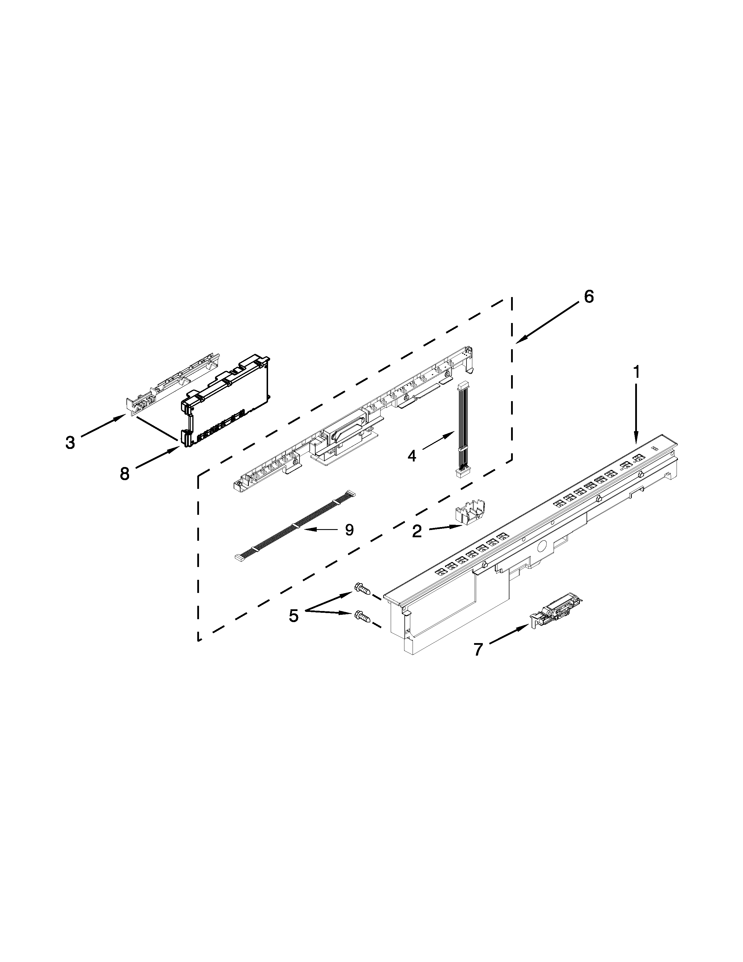 Kenmore 66513282K118 control panel and latch parts diagram