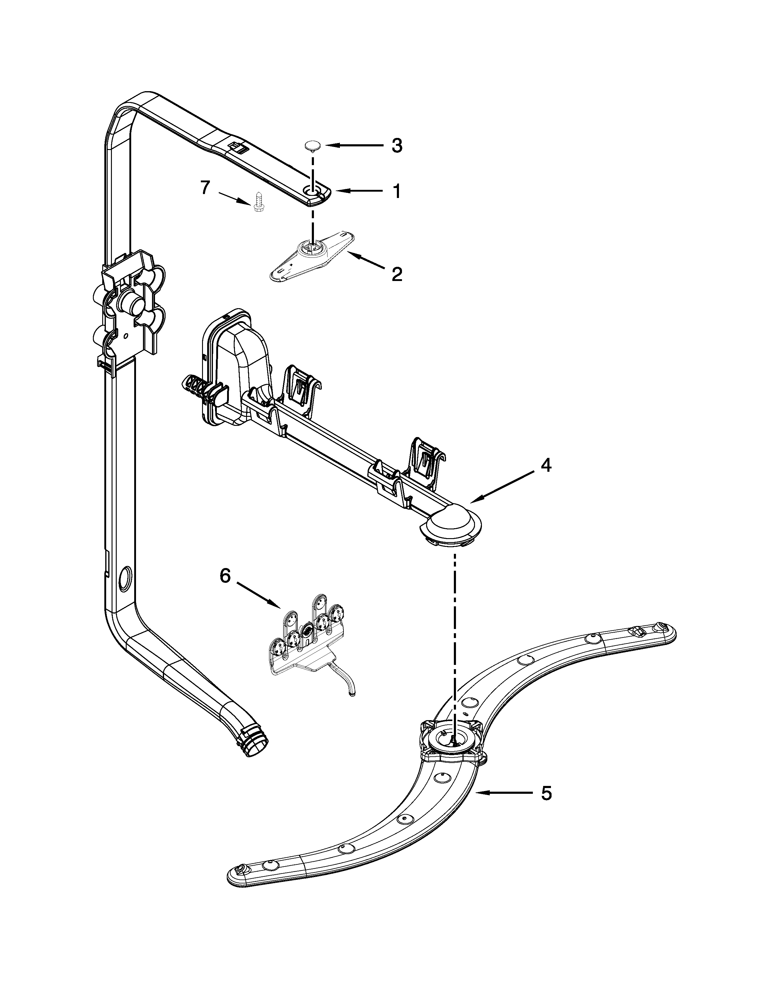 Kenmore 66513282K118 upper wash and rinse parts diagram
