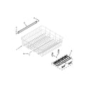 Kenmore 66513073K215 upper rack and track parts diagram