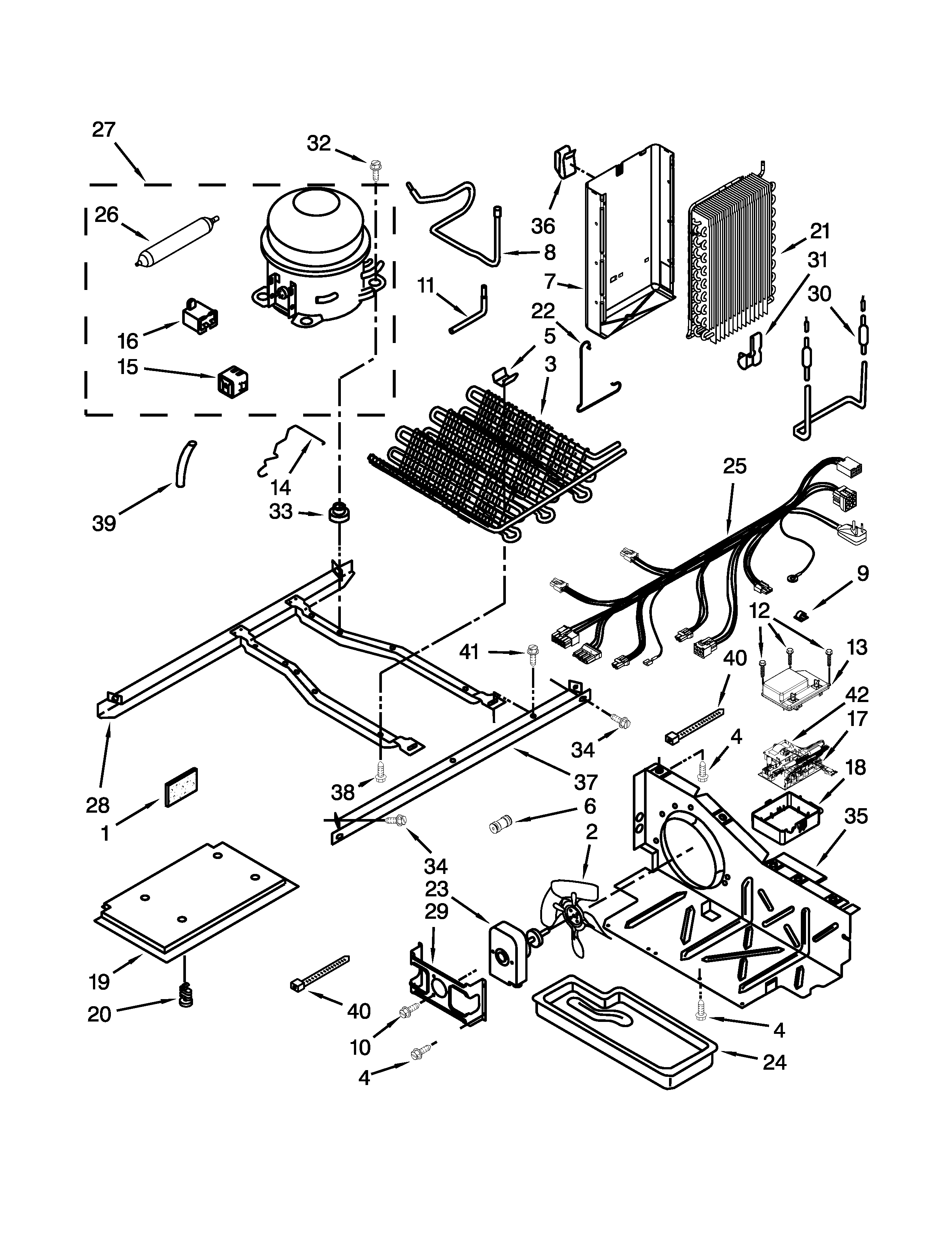 Kenmore Elite 10658706801 unit parts diagram