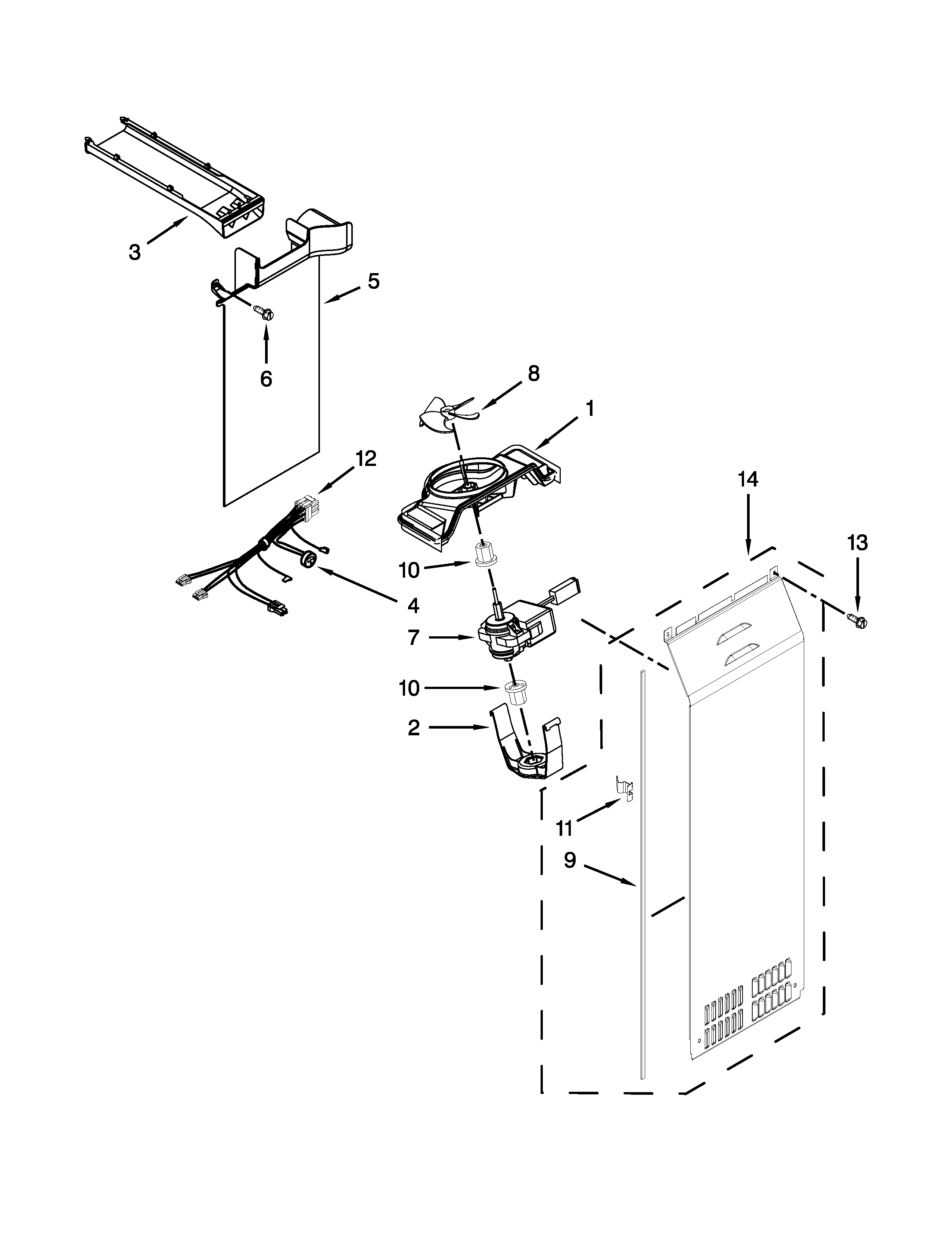 Kenmore Elite 10651153110 air flow parts diagram