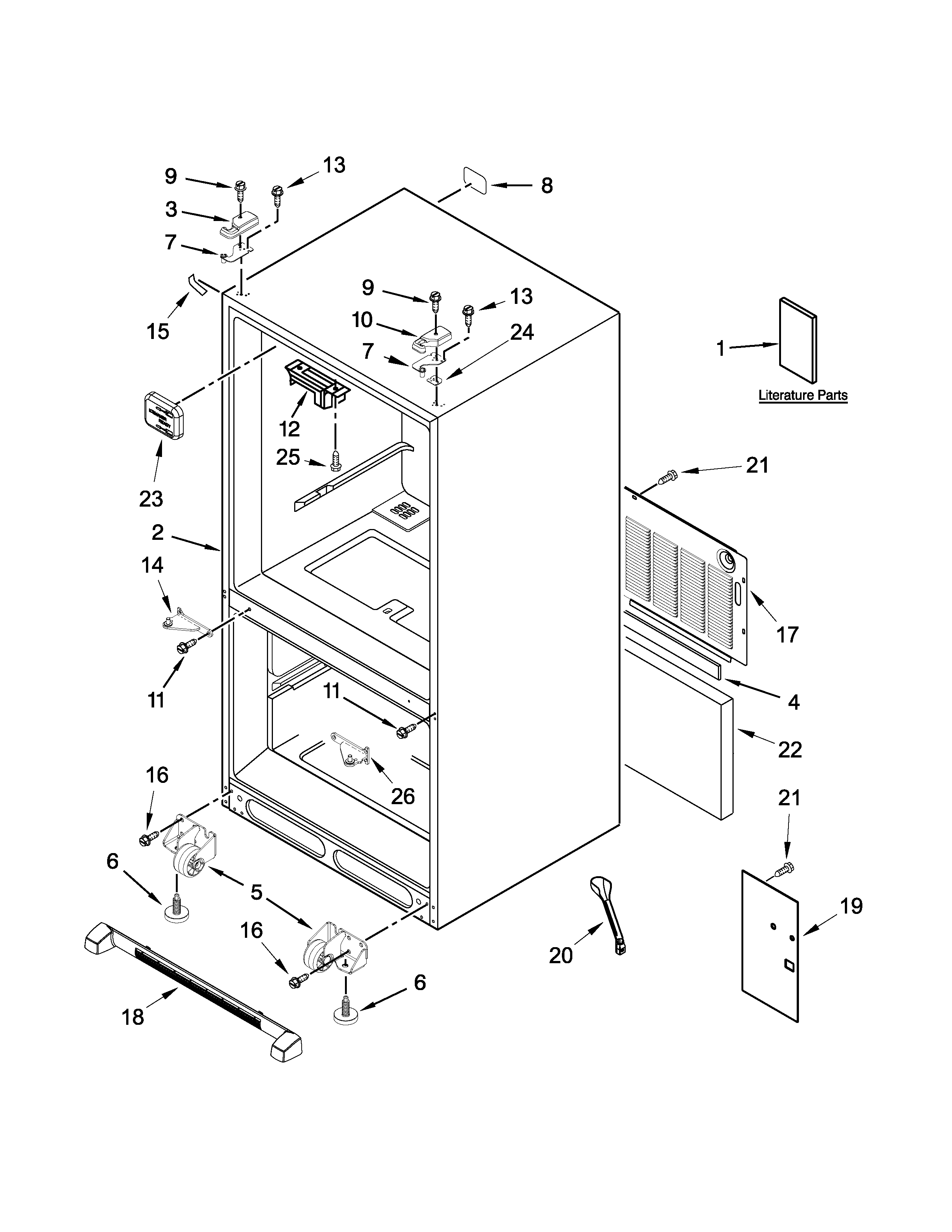Kenmore 59679413410 cabinet parts diagram