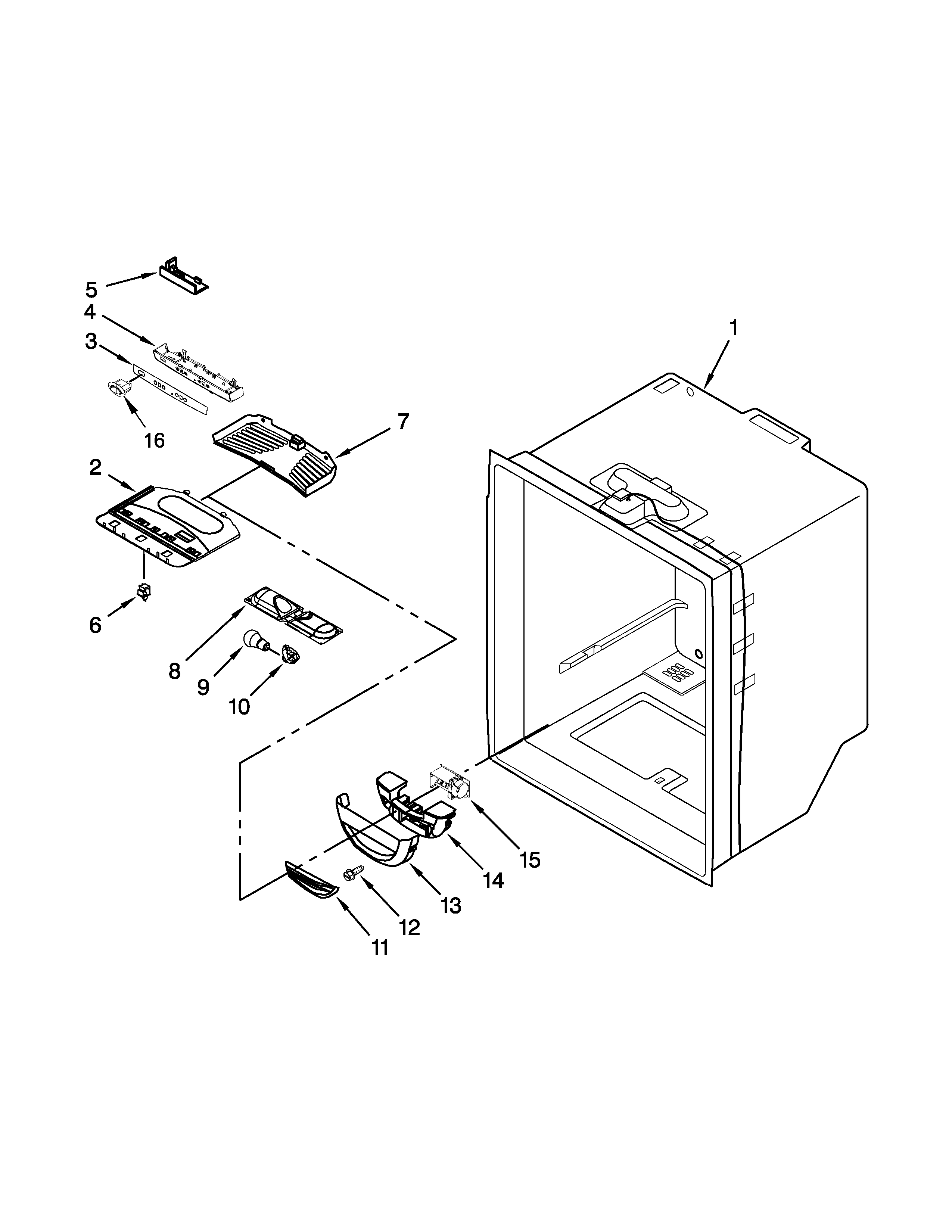 Kenmore 59679413410 refrigerator liner parts diagram