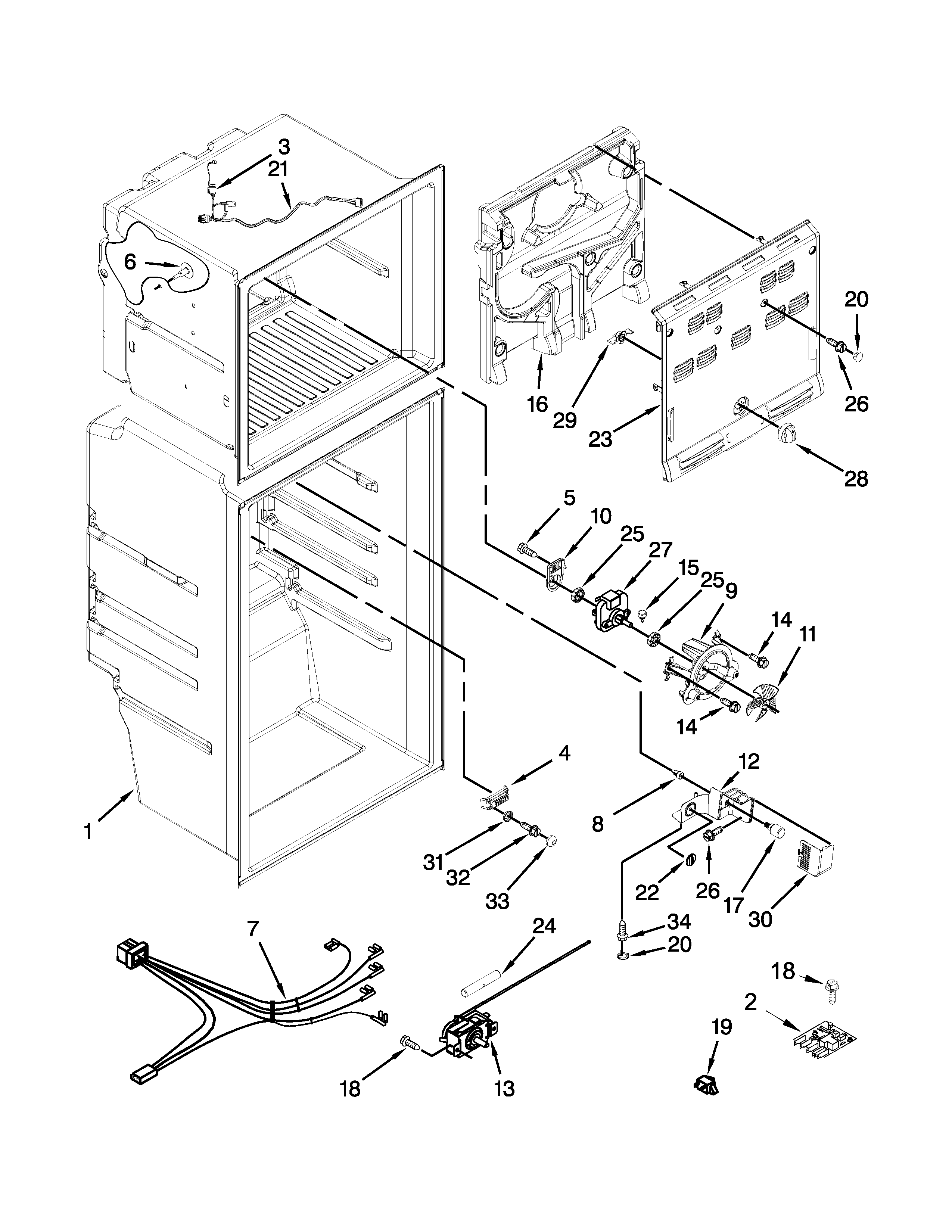 Kenmore 10676399410 liner parts diagram