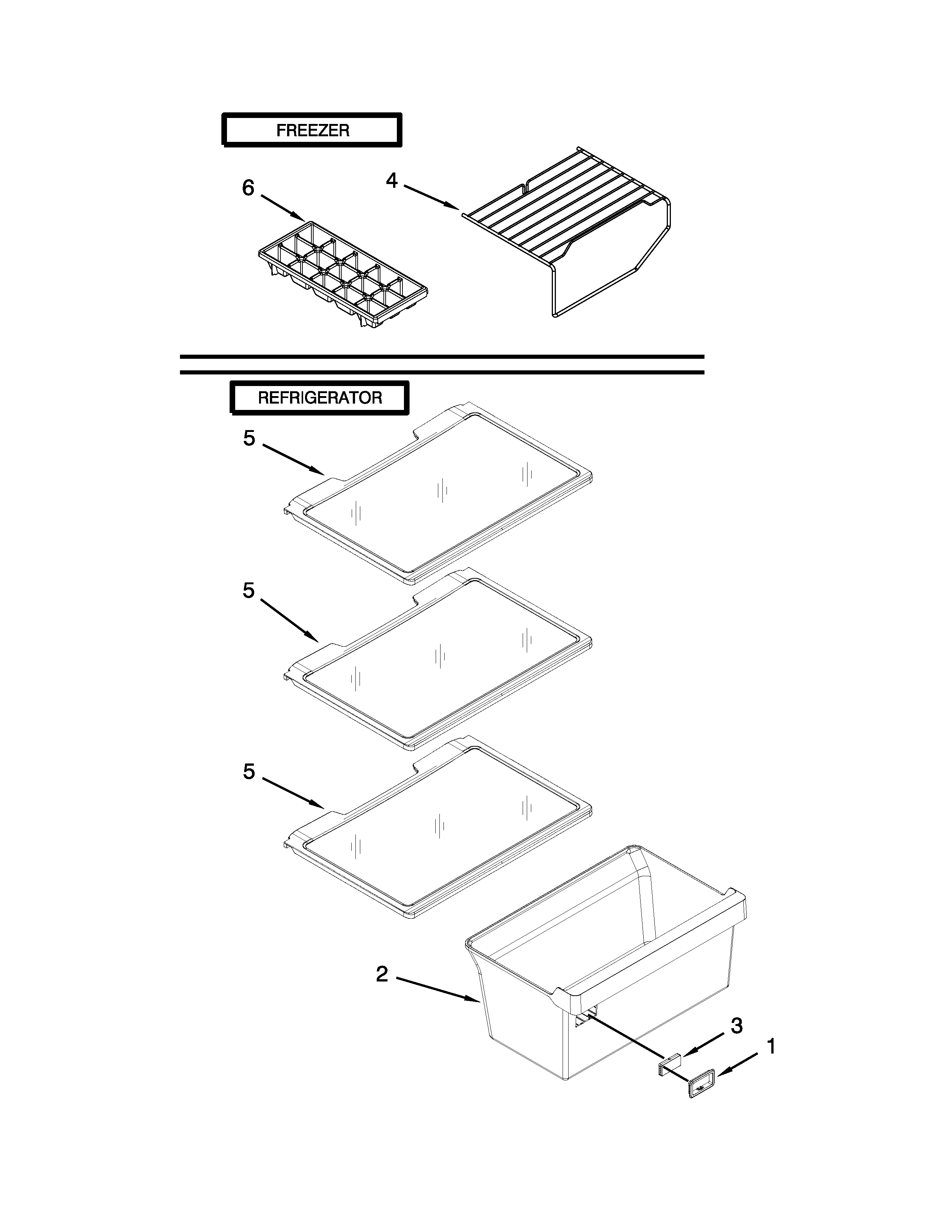 Kenmore 10676399410 shelf parts diagram