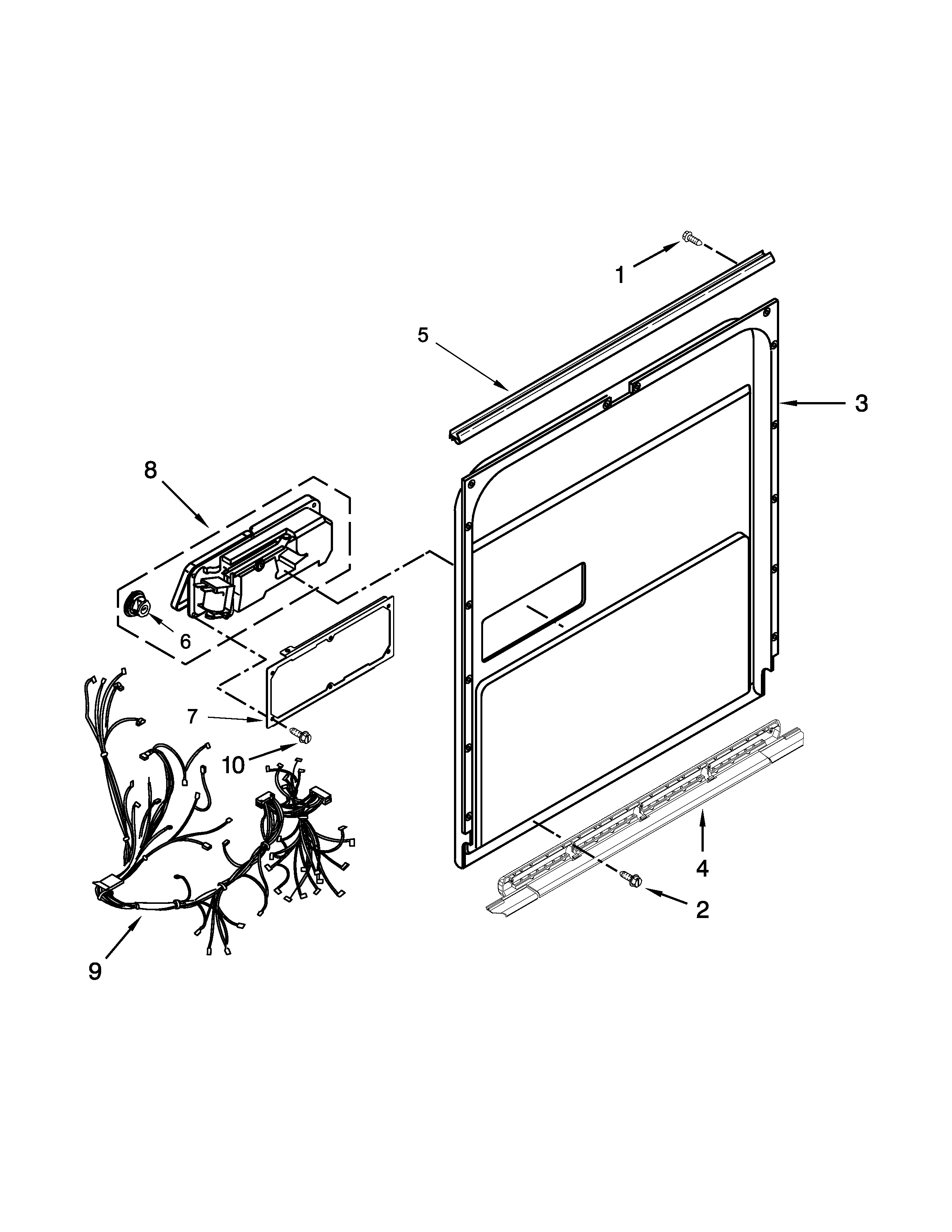 Kenmore Elite 66512762K312 inner door parts diagram
