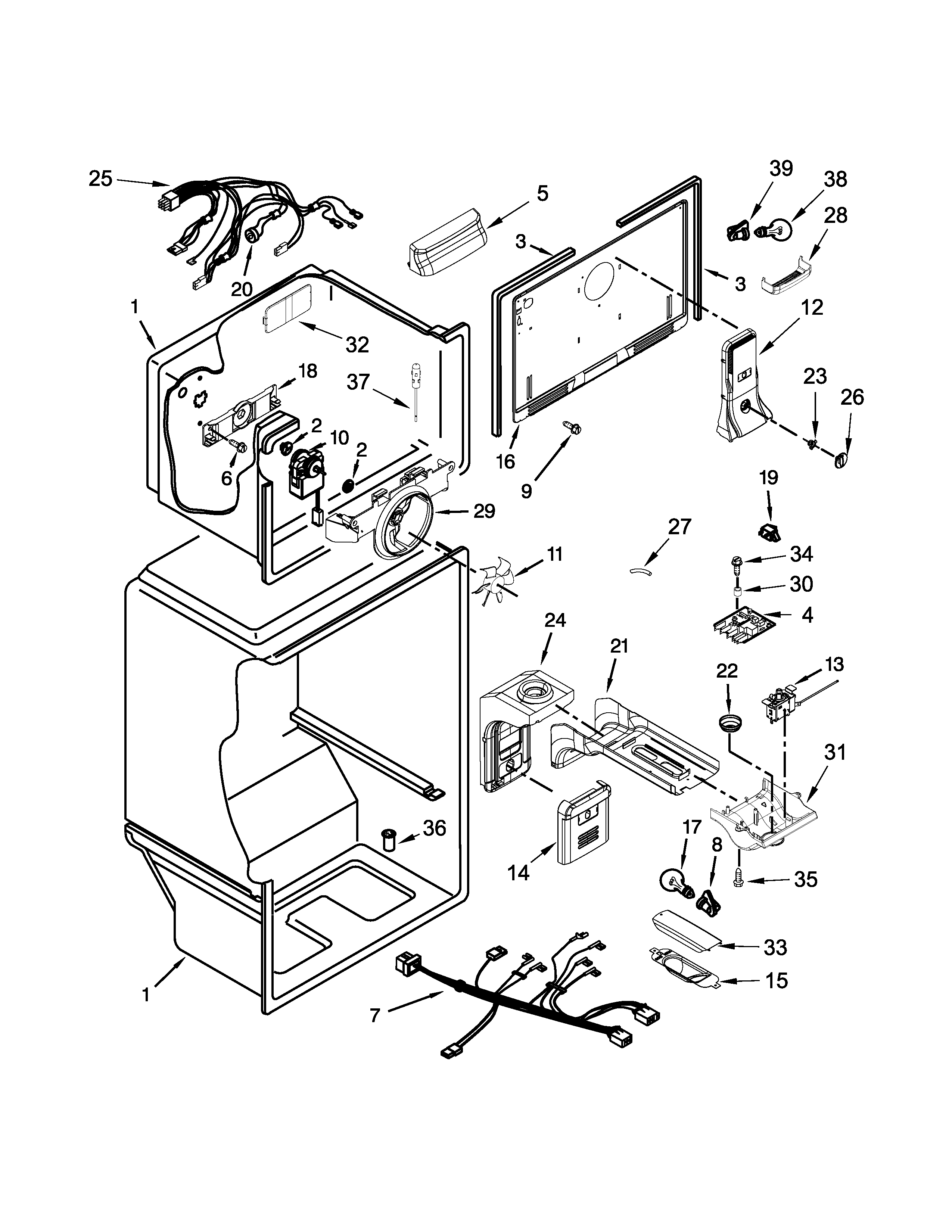 Kenmore 10670219410 liner parts diagram