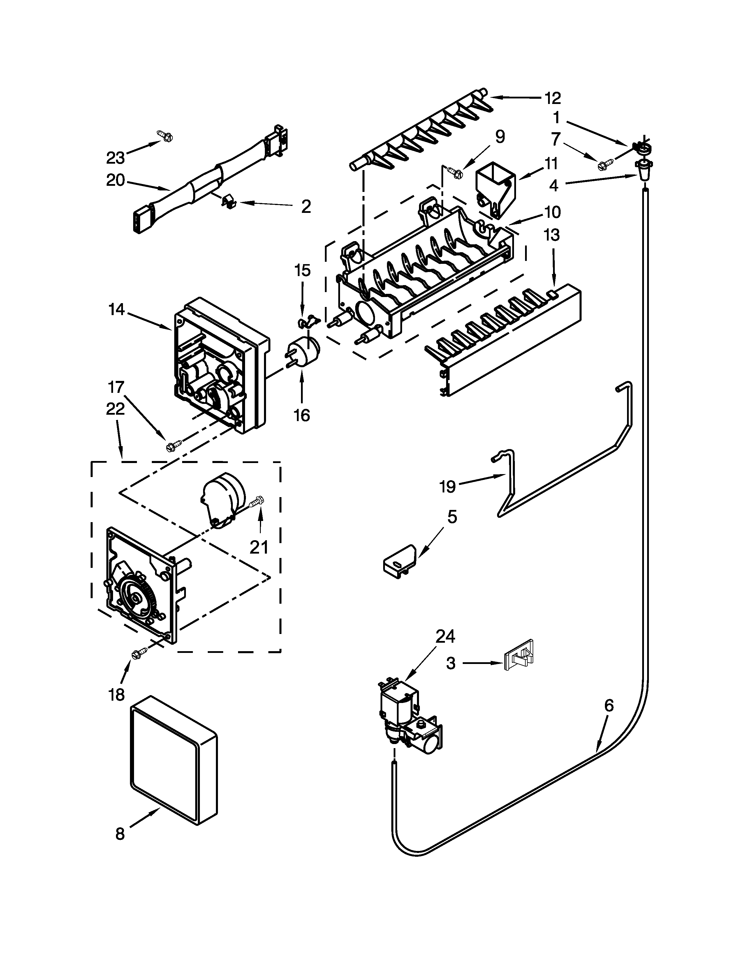 Kenmore 10670219410 icemaker parts diagram