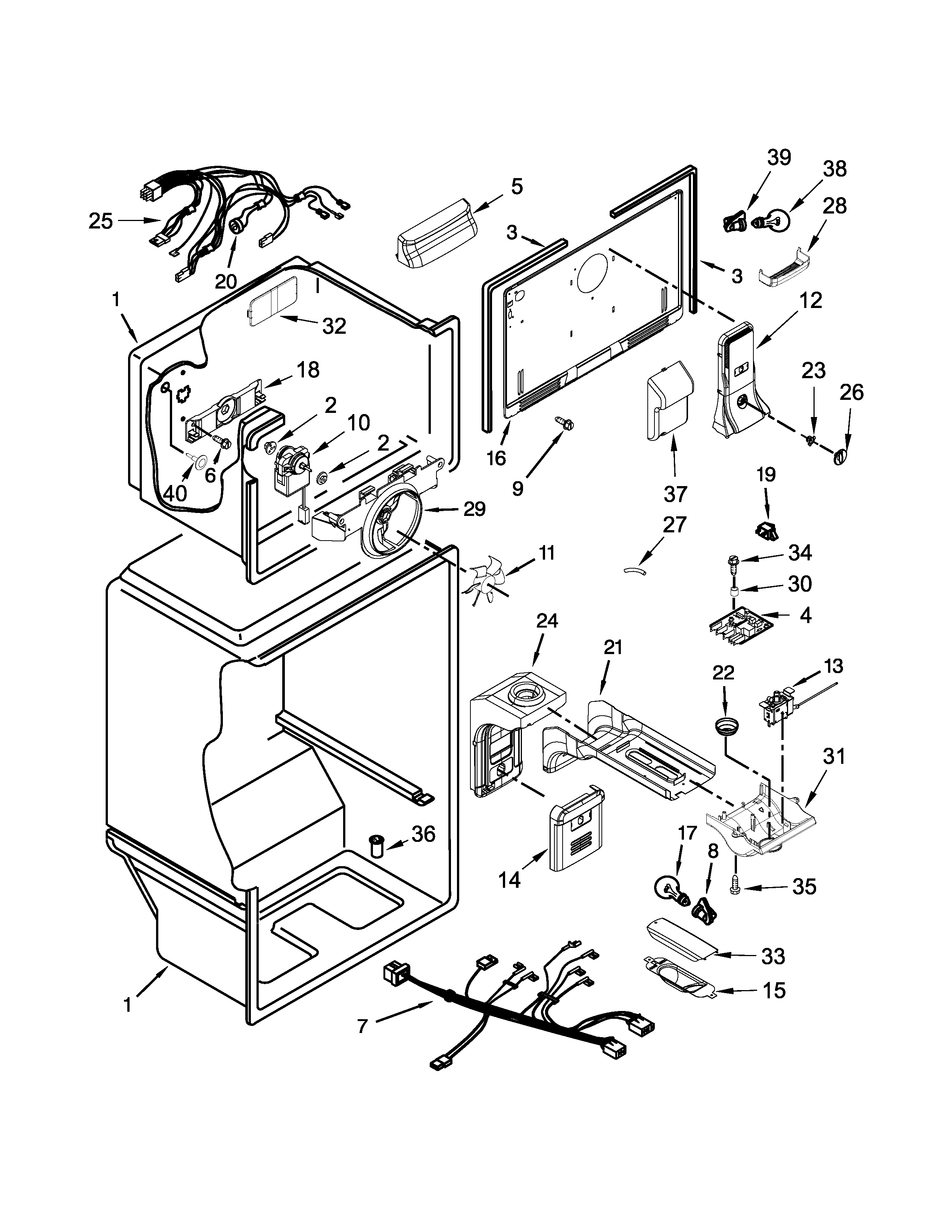 Kenmore 10660213410 liner parts diagram