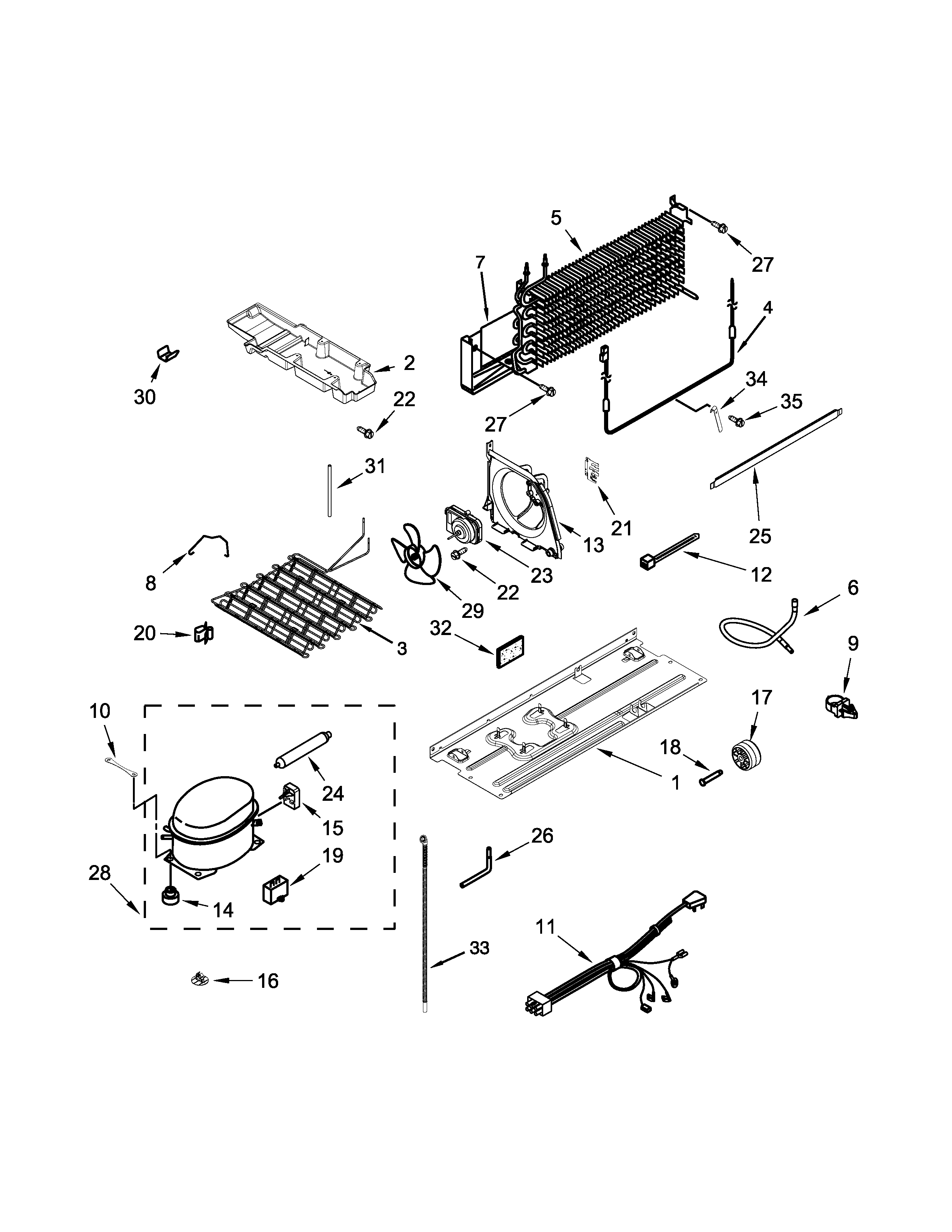 Kenmore 10660213410 unit parts diagram
