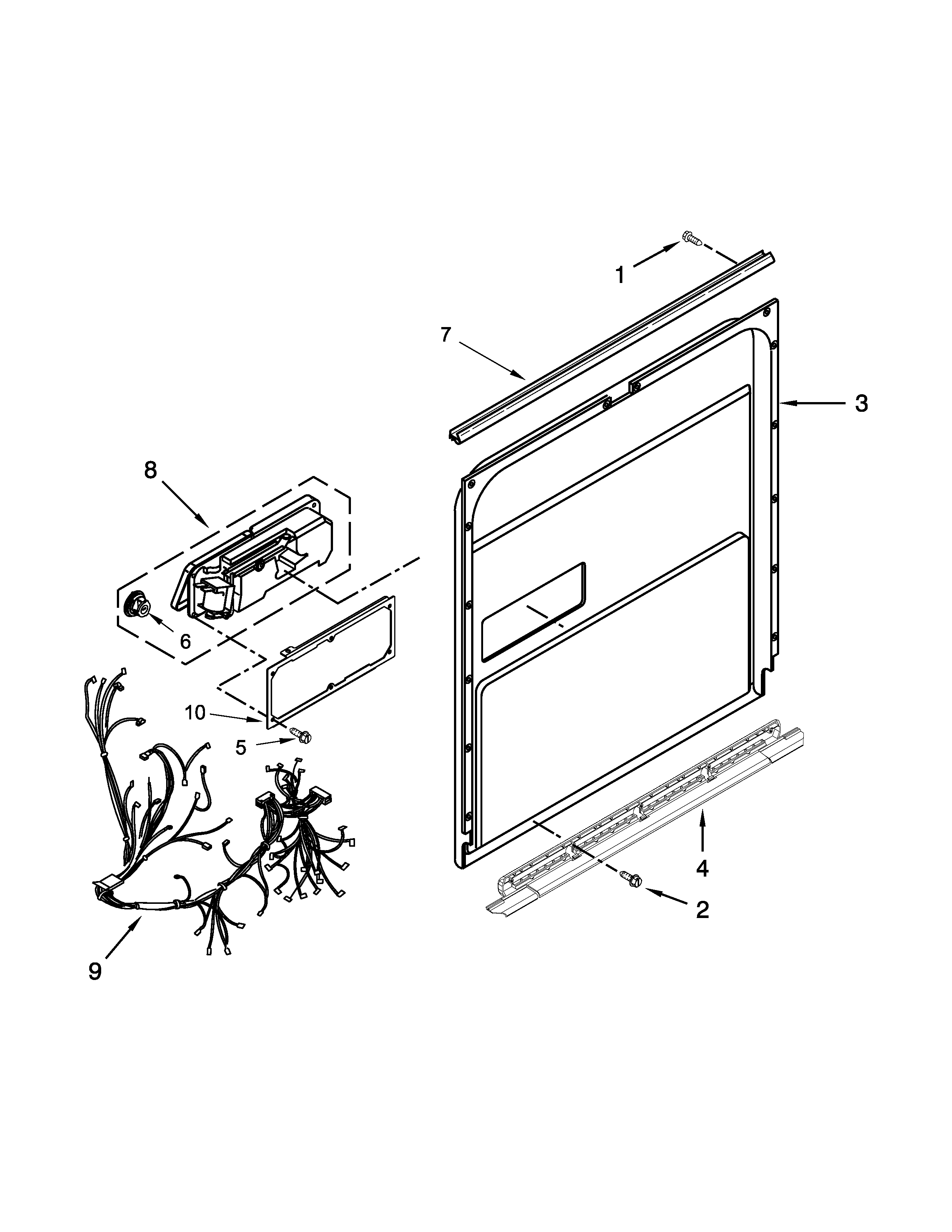 Kenmore Elite 66512772K312 inner door parts diagram