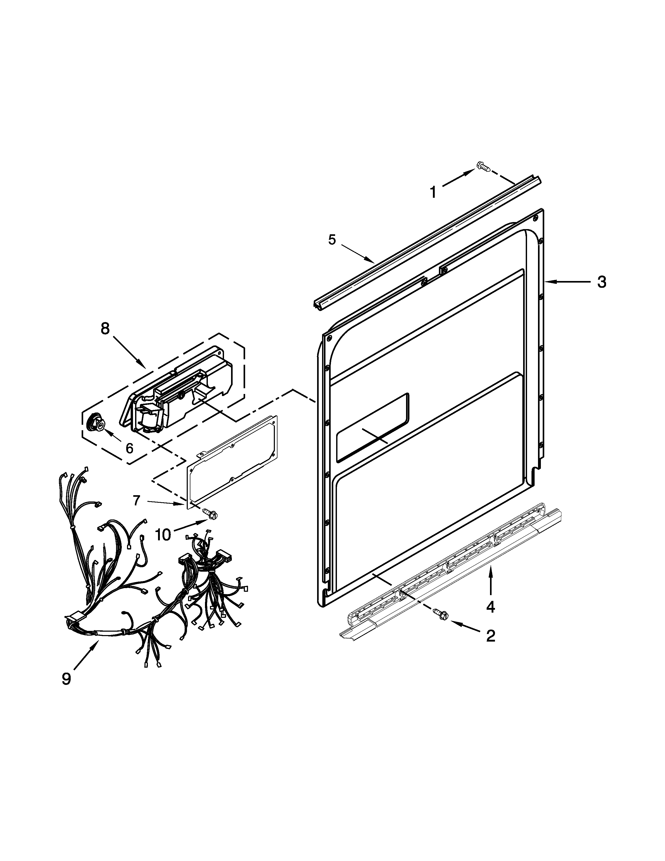 Kenmore Elite 66512813K313 inner door parts diagram