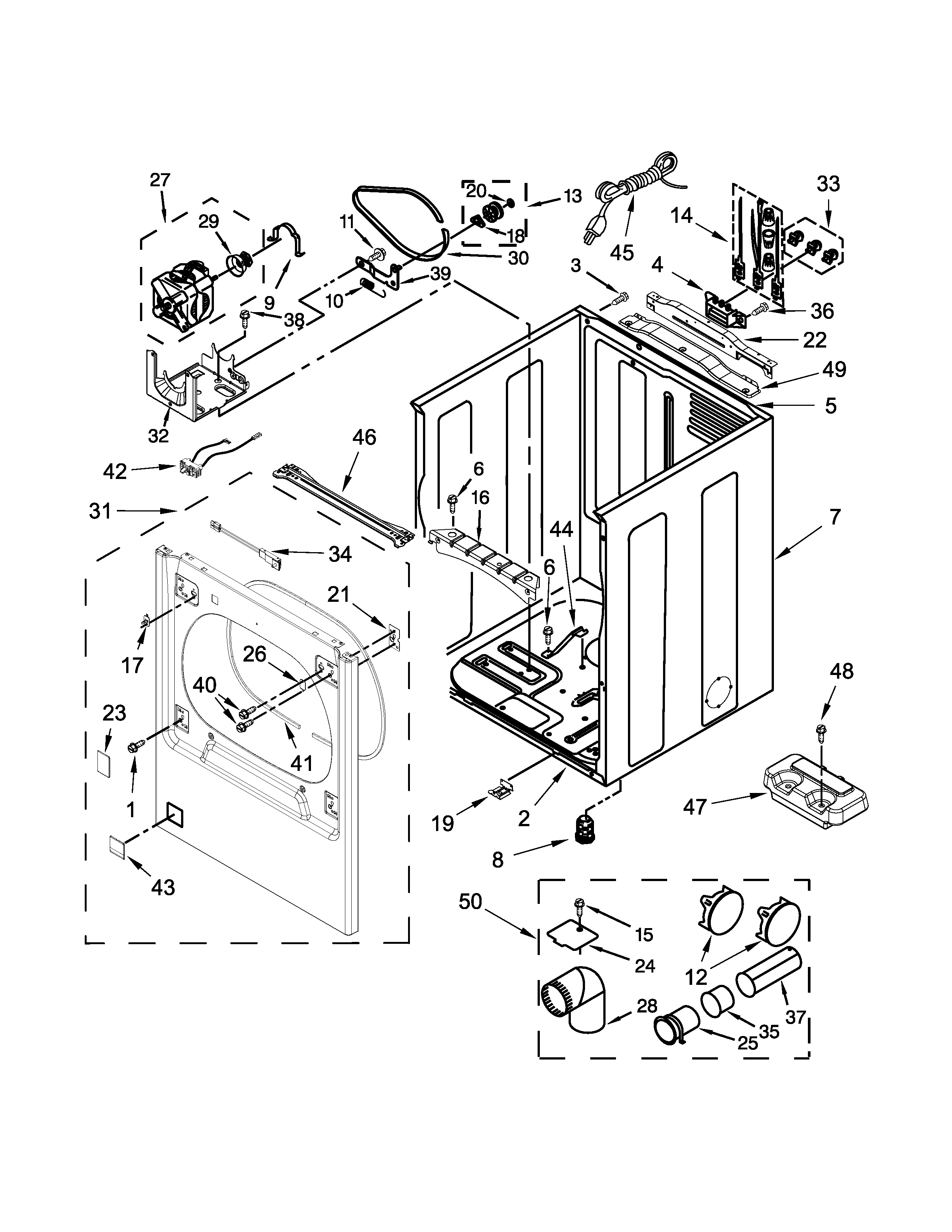 Kenmore 11079132410 cabinet parts diagram