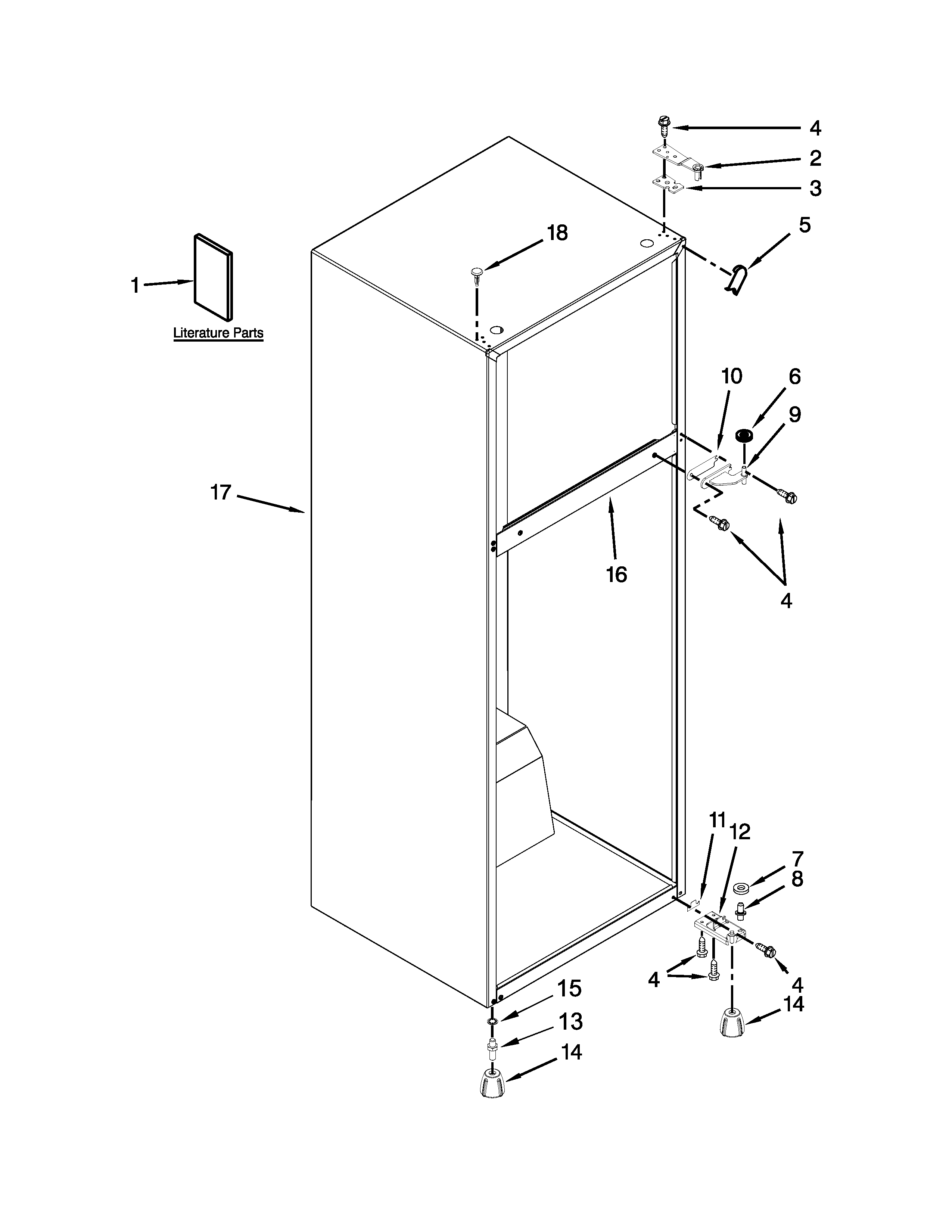 Kenmore 10676399411 cabinet parts diagram