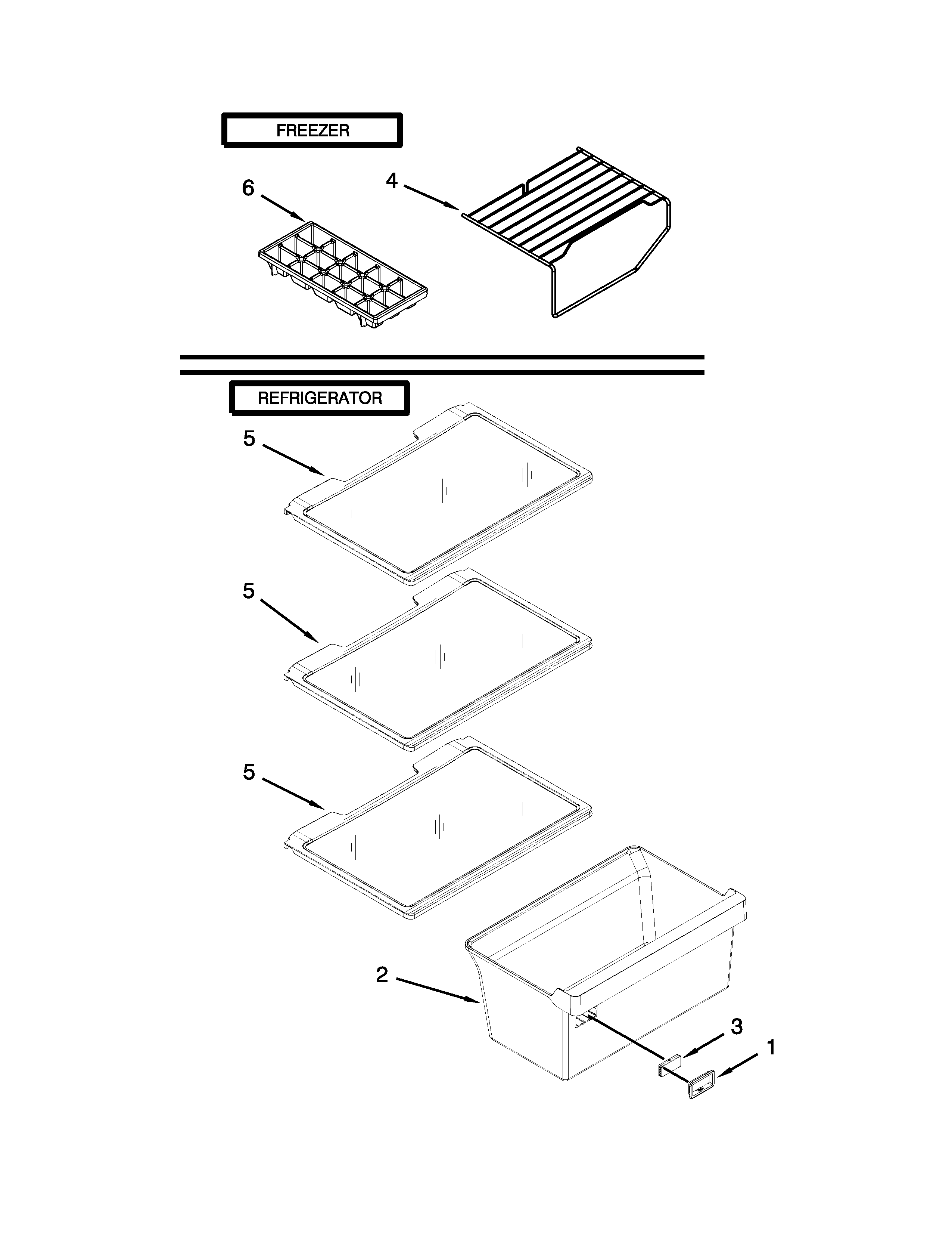 Kenmore 10676399411 shelf parts diagram