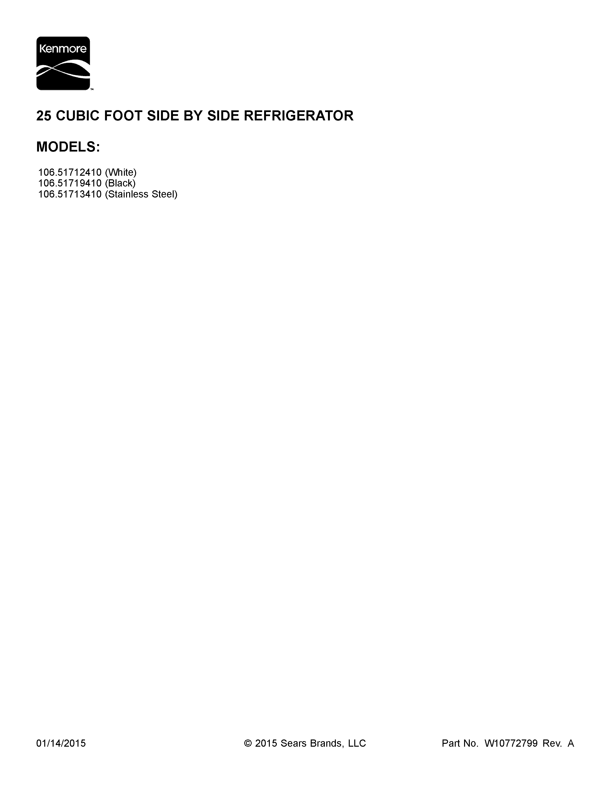 Kenmore Elite 10651713410 cover sheet diagram