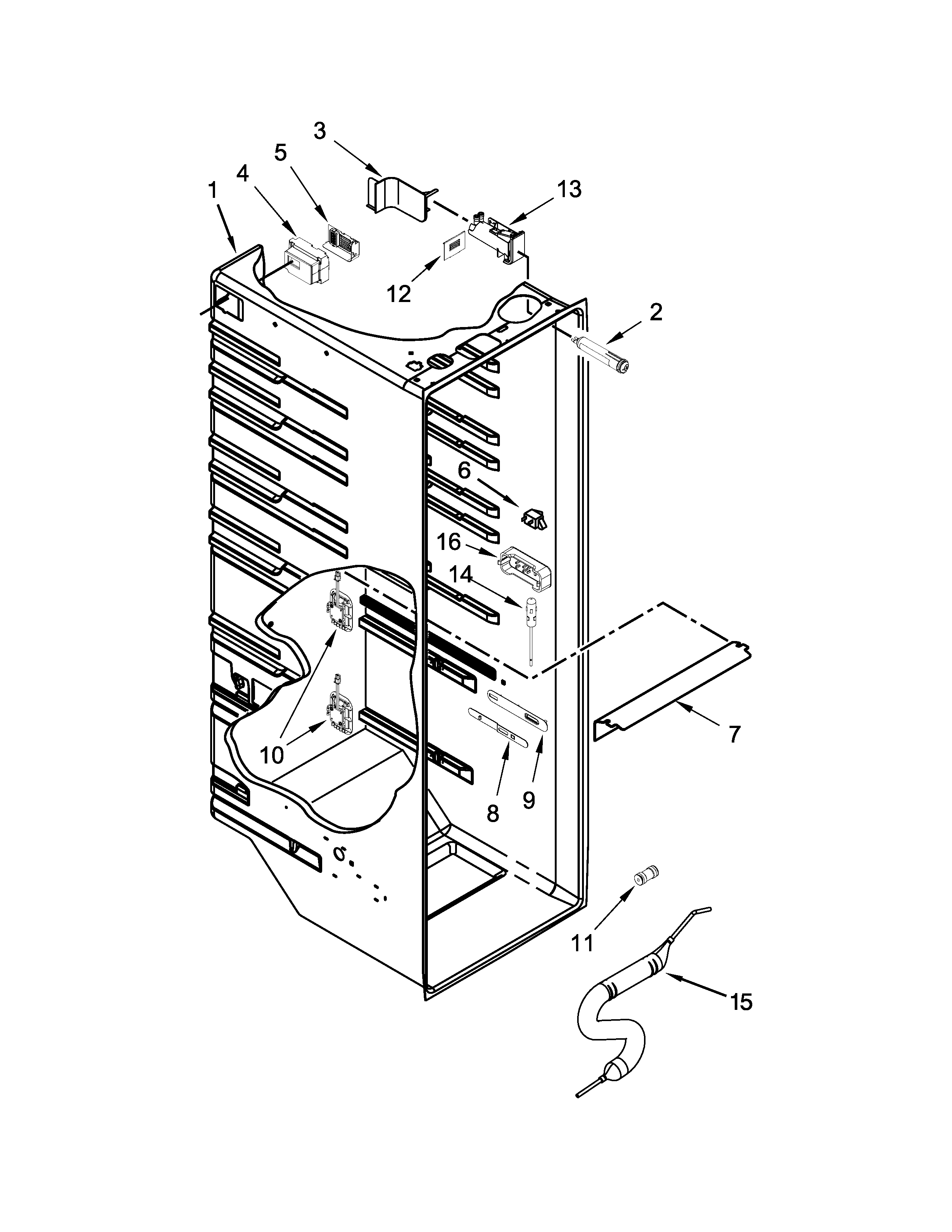 Kenmore Elite 10651713410 refrigerator liner parts diagram
