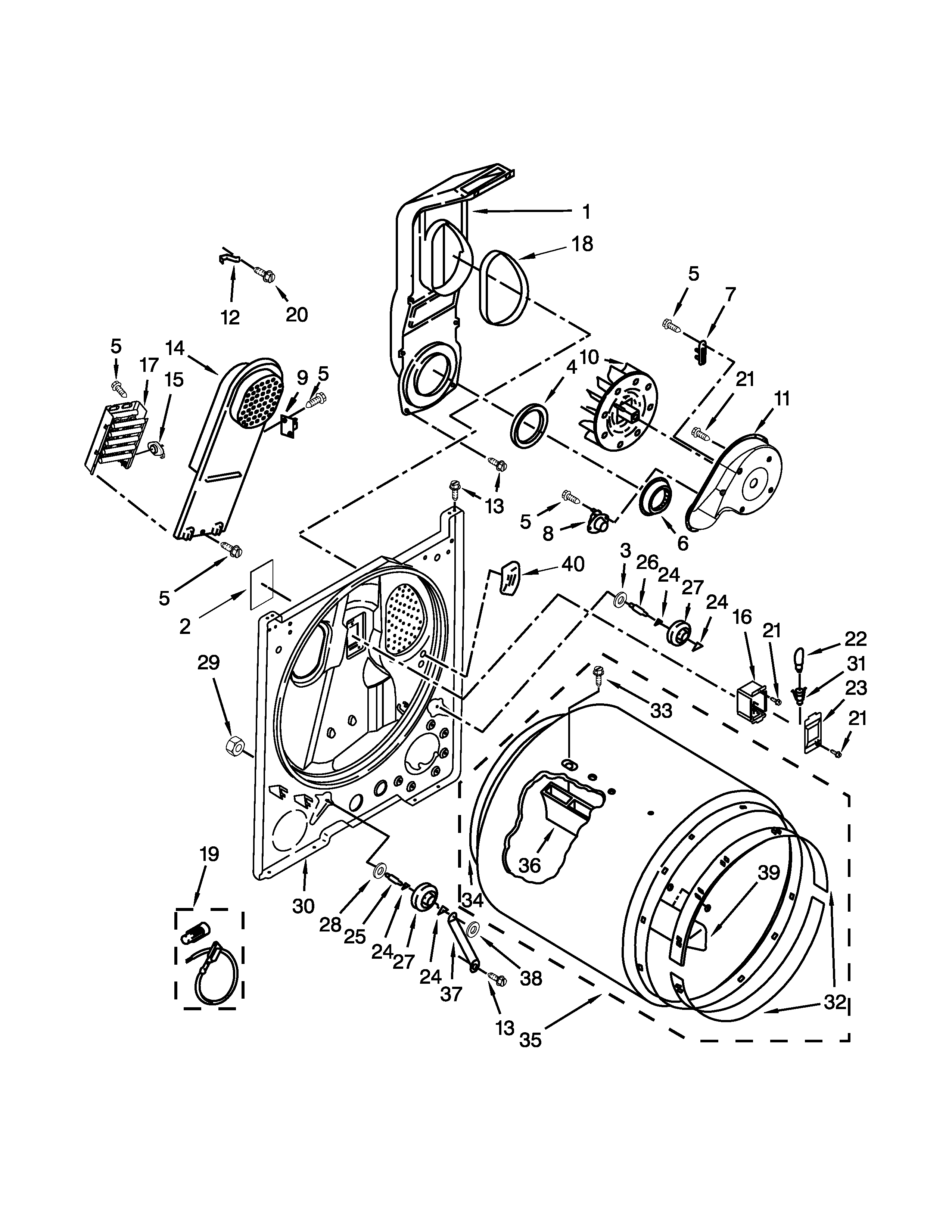 Kenmore 110C62442510 bulkhead parts diagram