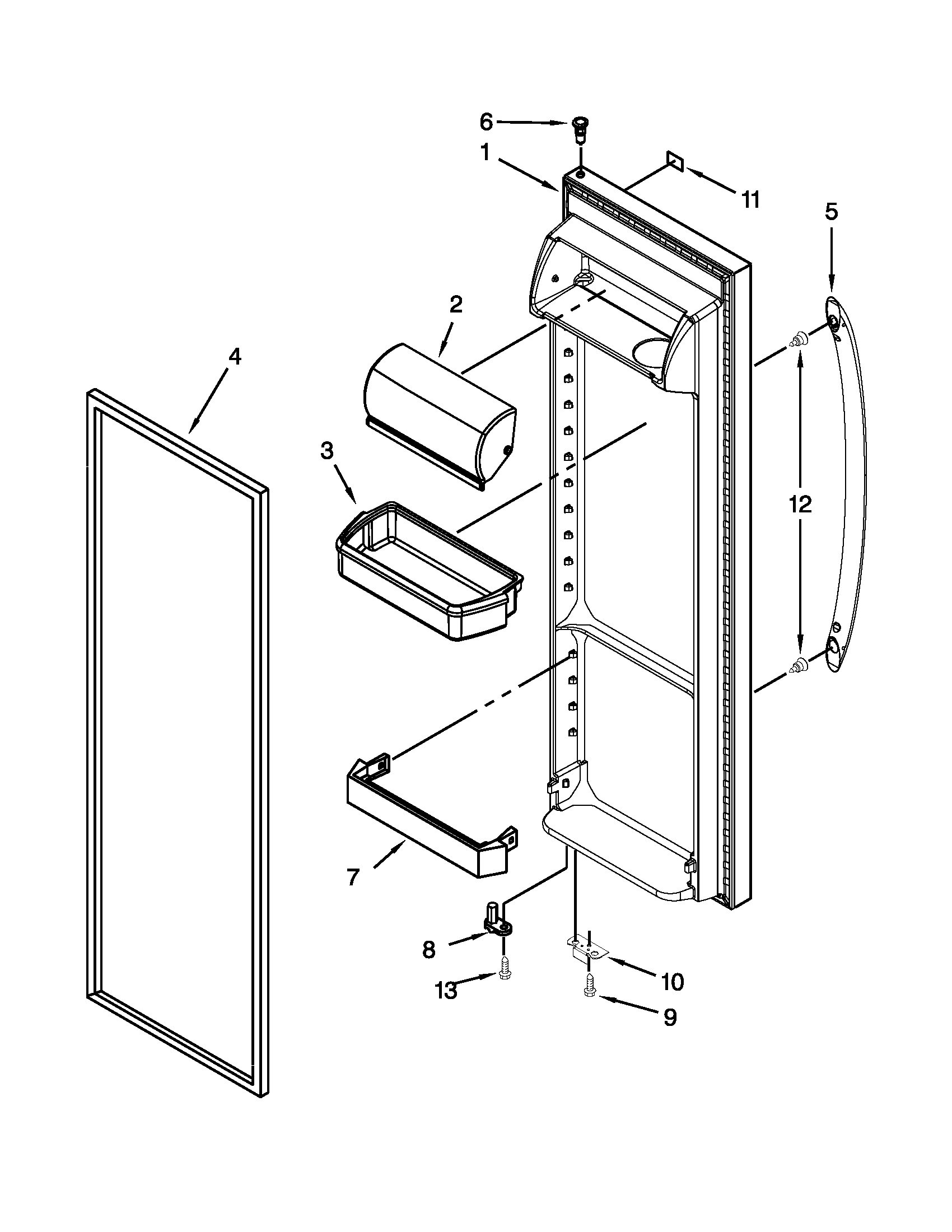 Kenmore 10651122210 refrigerator door parts diagram