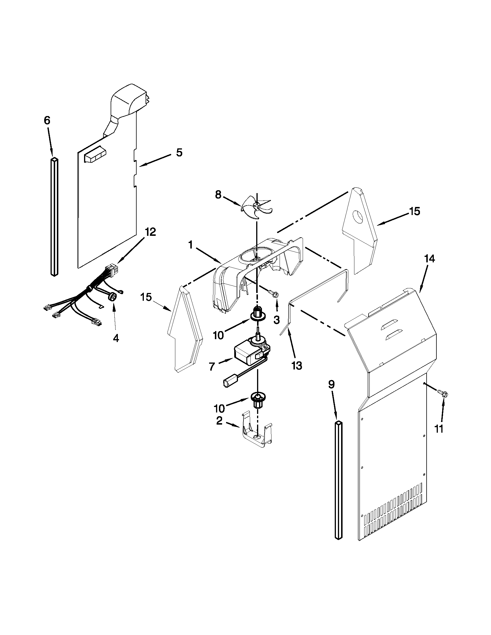 Kenmore 10651122210 air flow parts diagram