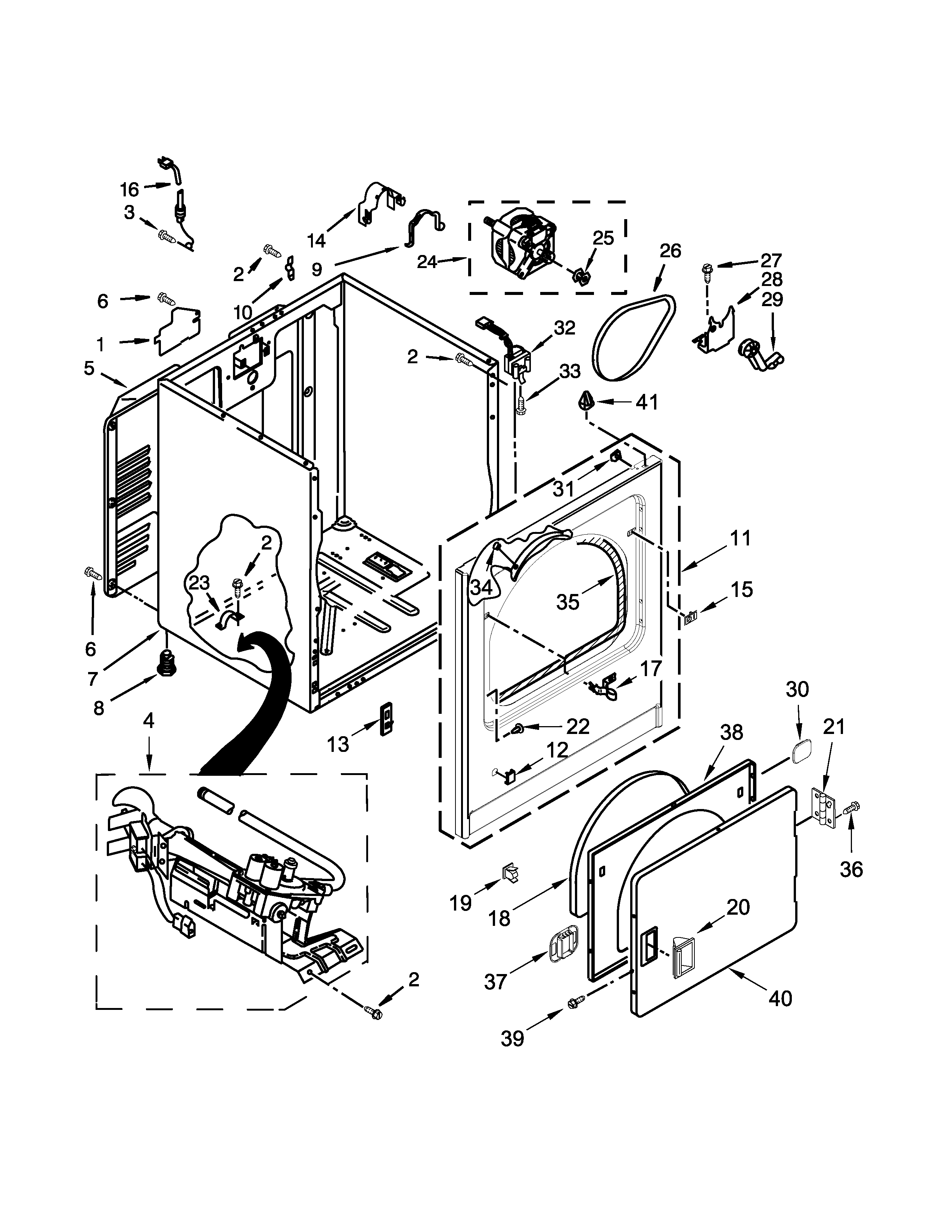 Kenmore 110C72442510 cabinet parts diagram