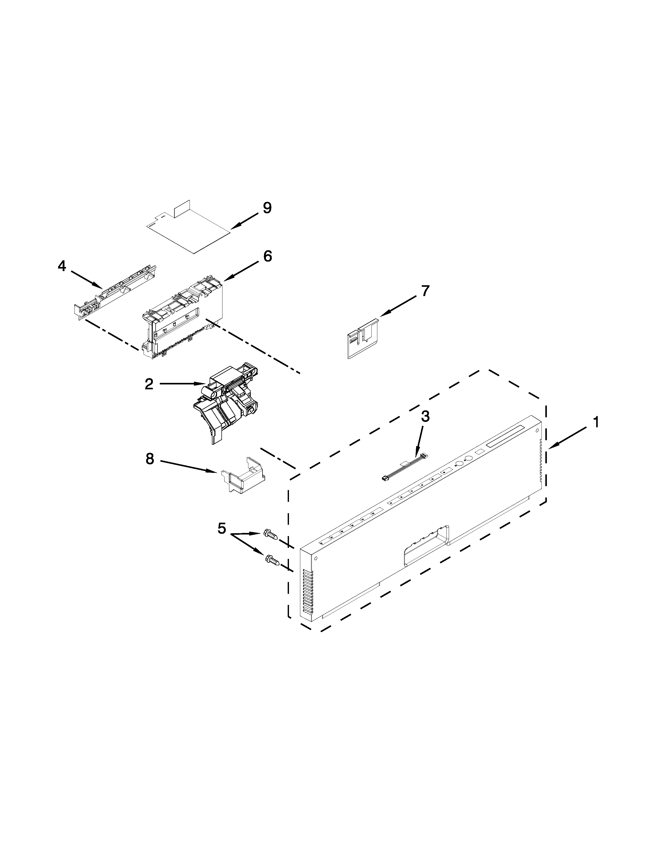 Kenmore Elite 66512776K314 control panel and latch parts diagram