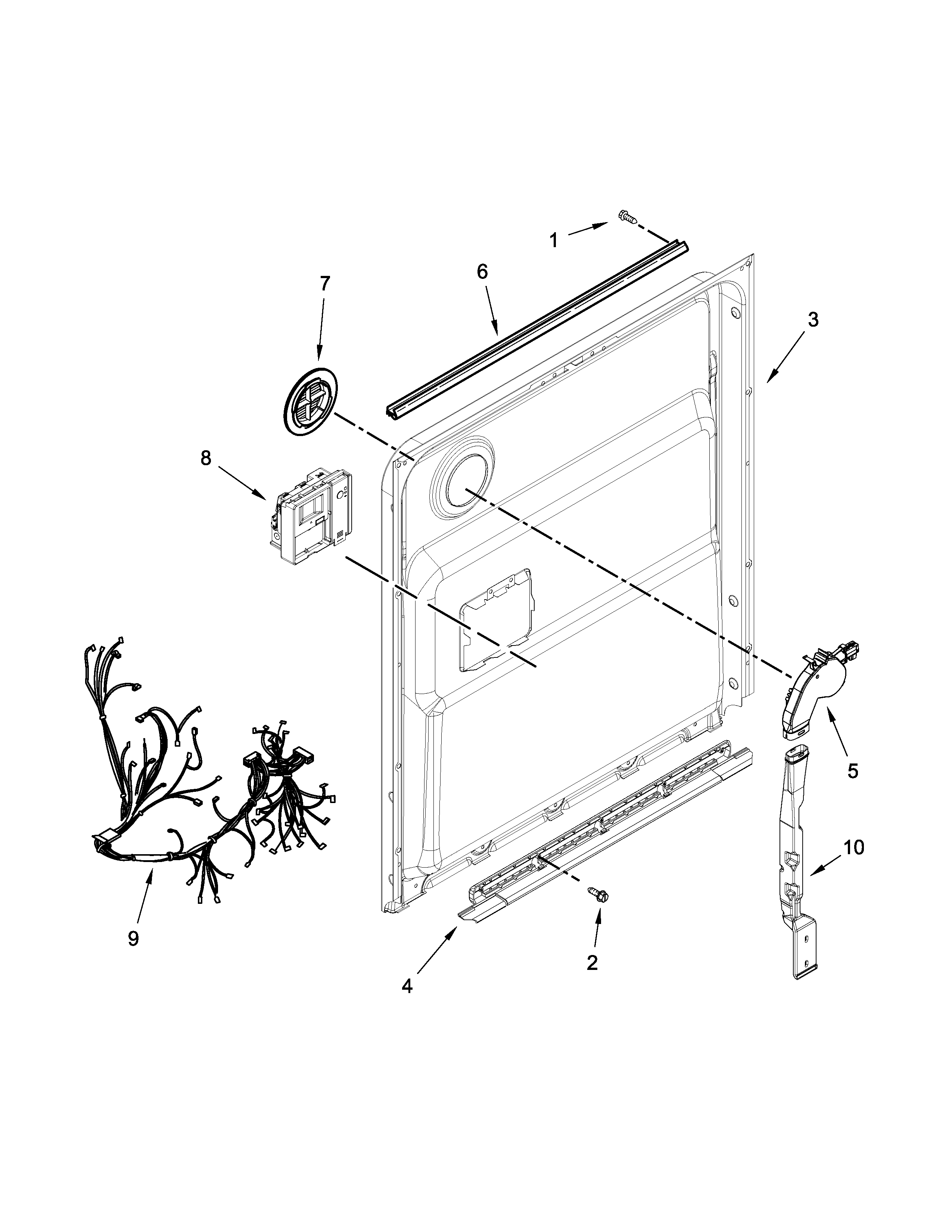 Kenmore Elite 66512793K313 inner door parts diagram