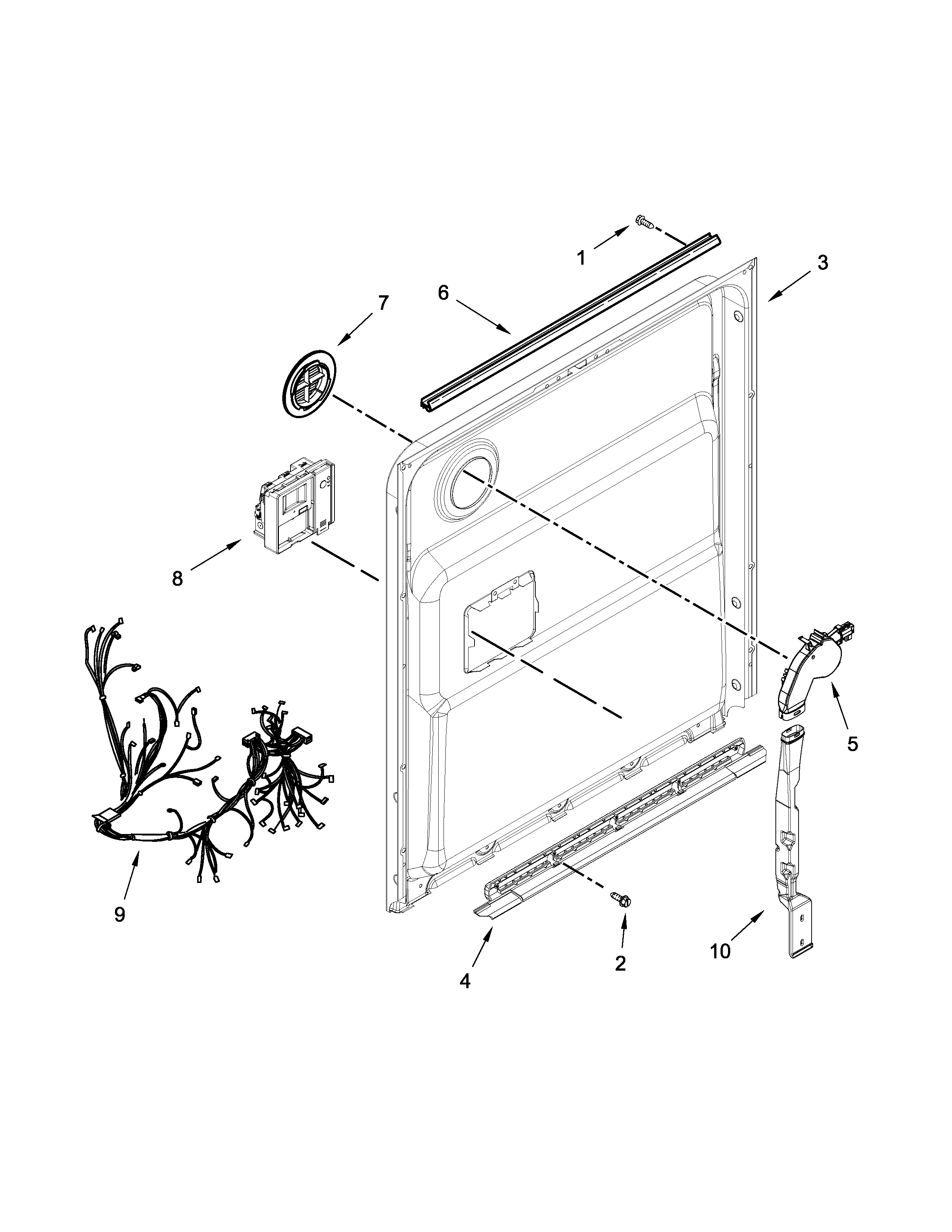 Kenmore Elite 66512789K313 inner door parts diagram