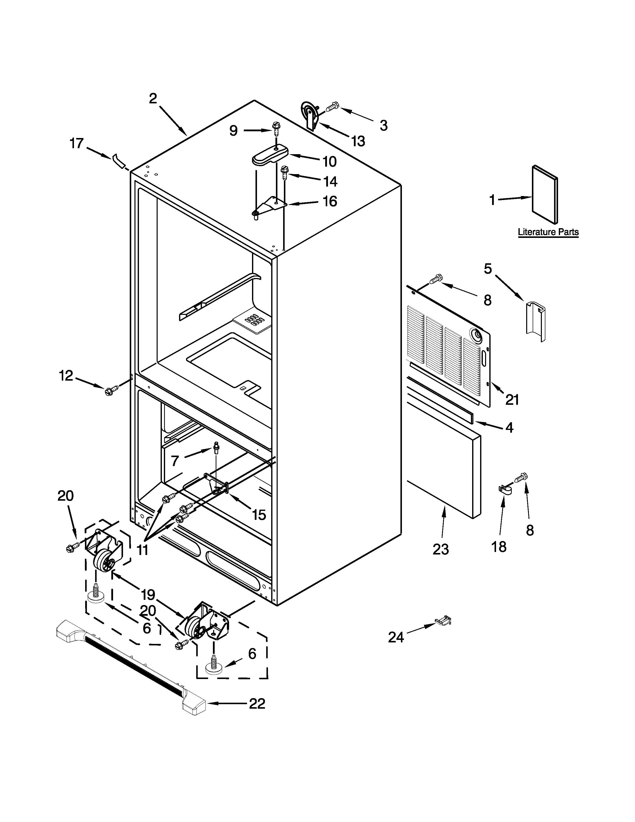 Kenmore 59679313510 cabinet parts diagram