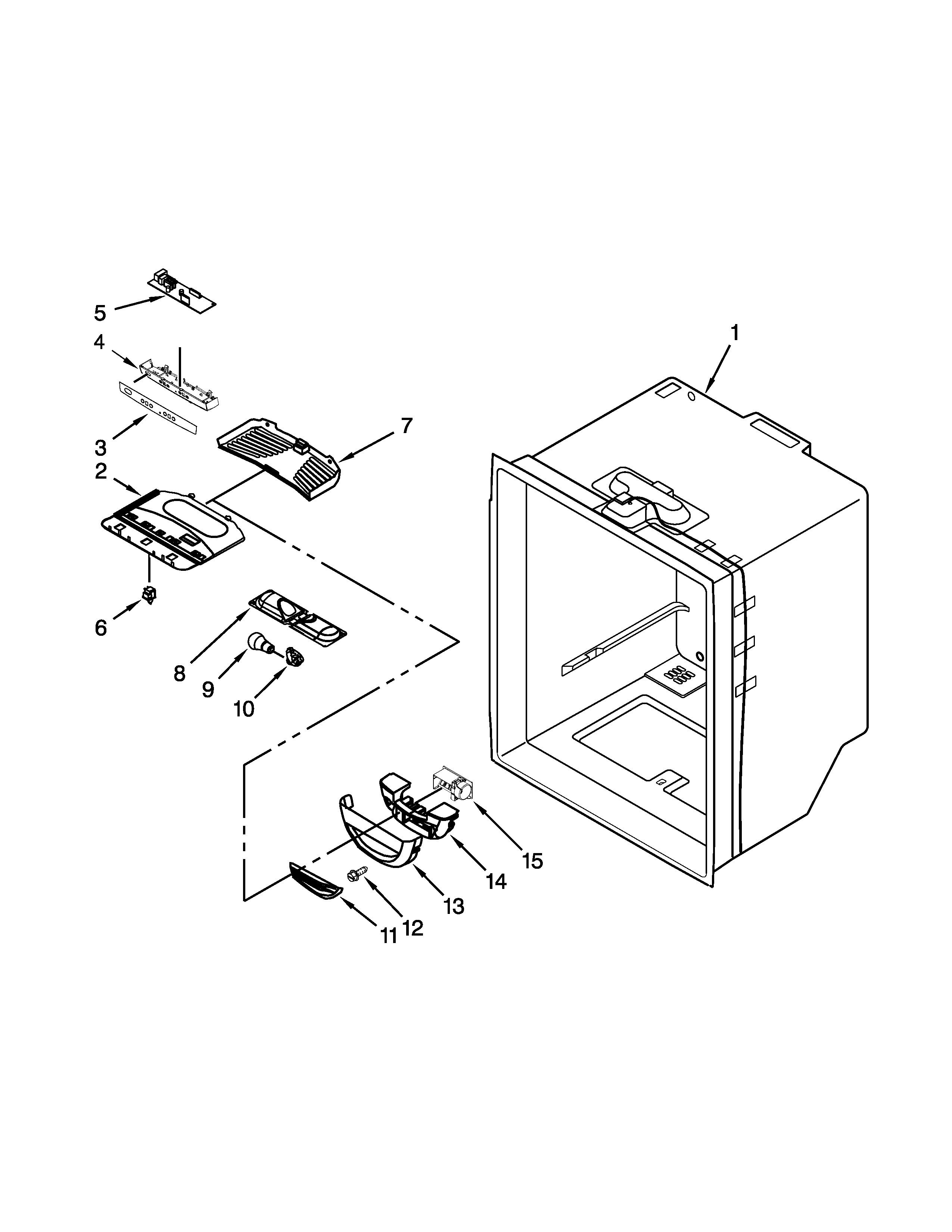 Kenmore 59679313510 refrigerator liner parts diagram