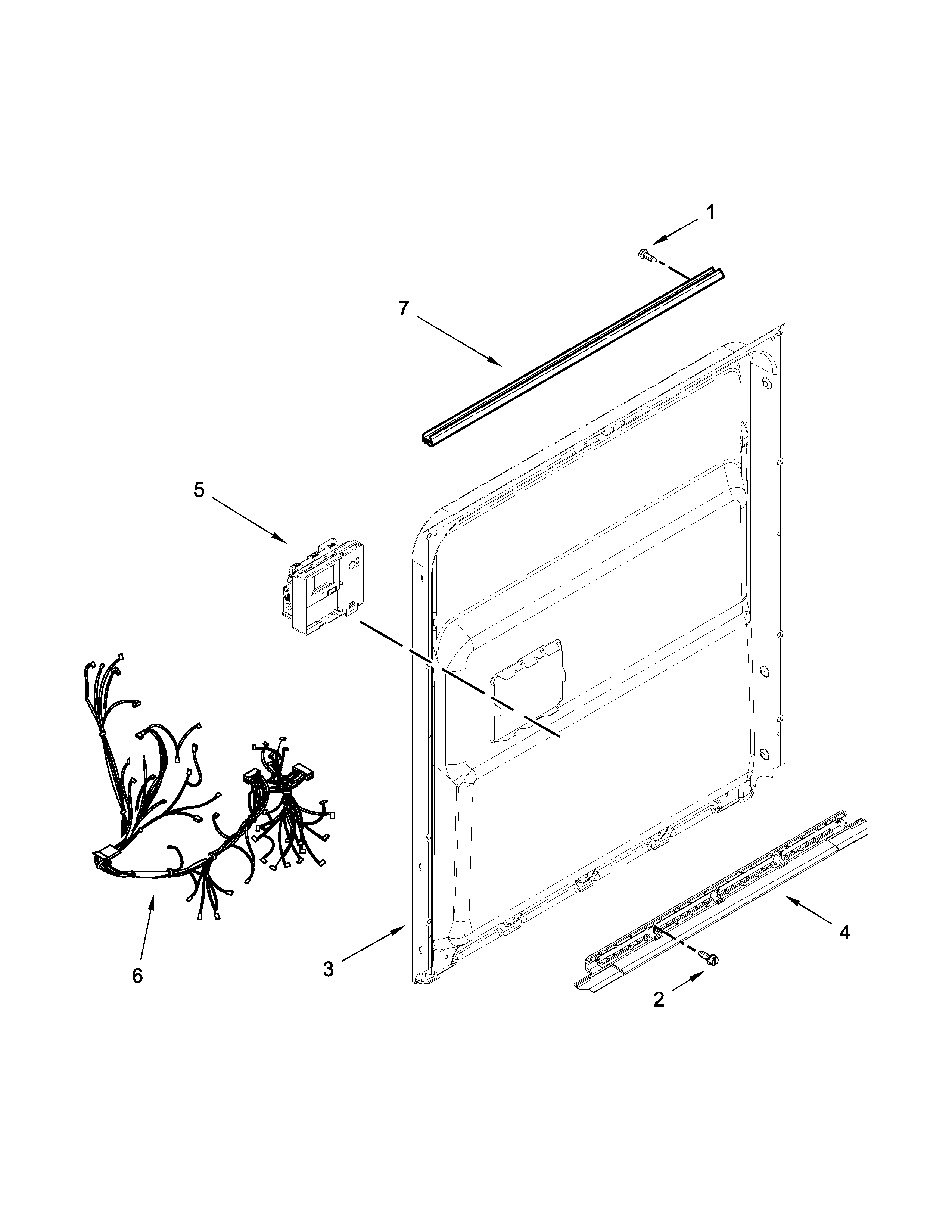 Kenmore Elite 66514743N510 inner door parts diagram