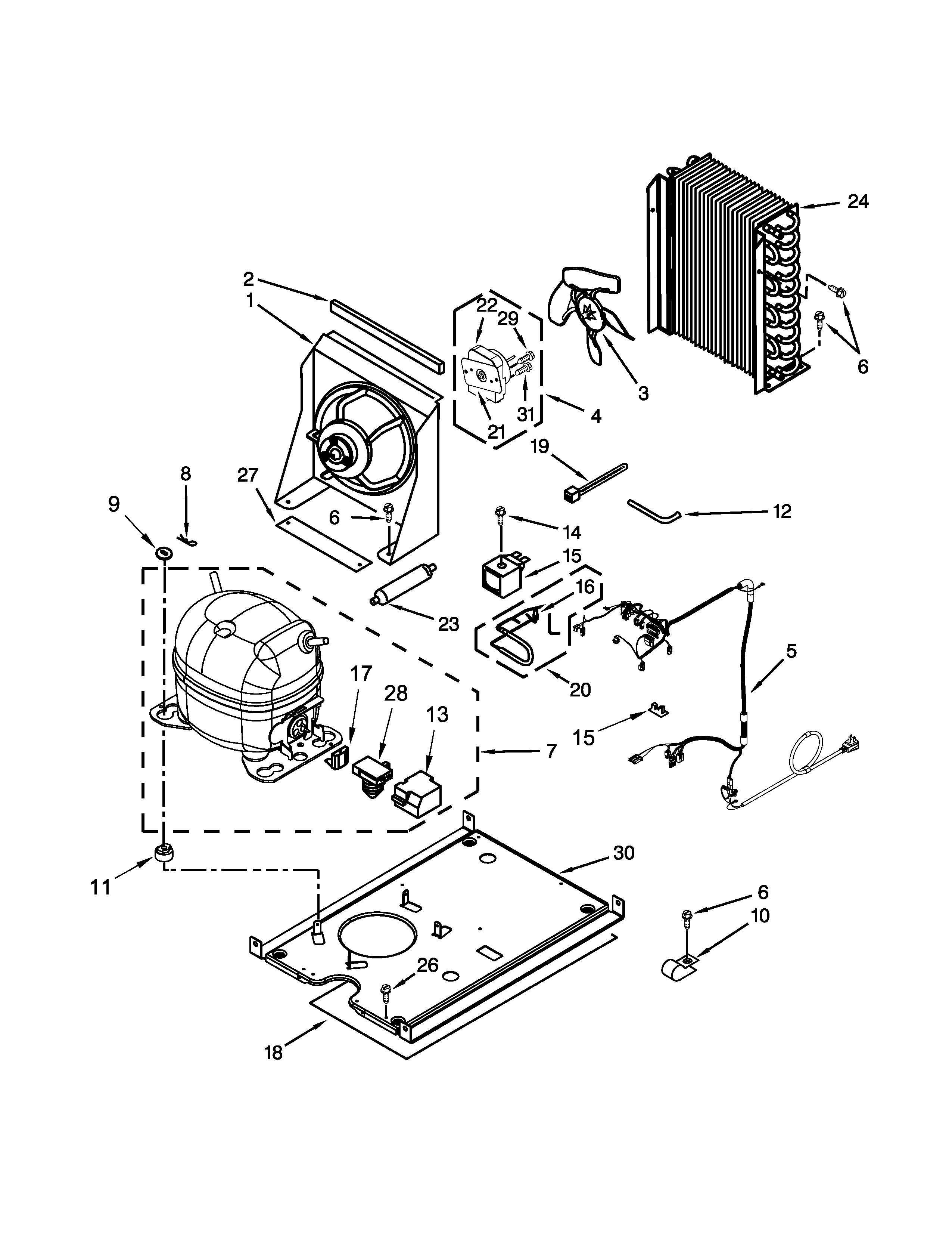 Kenmore 59689593101 unit parts diagram