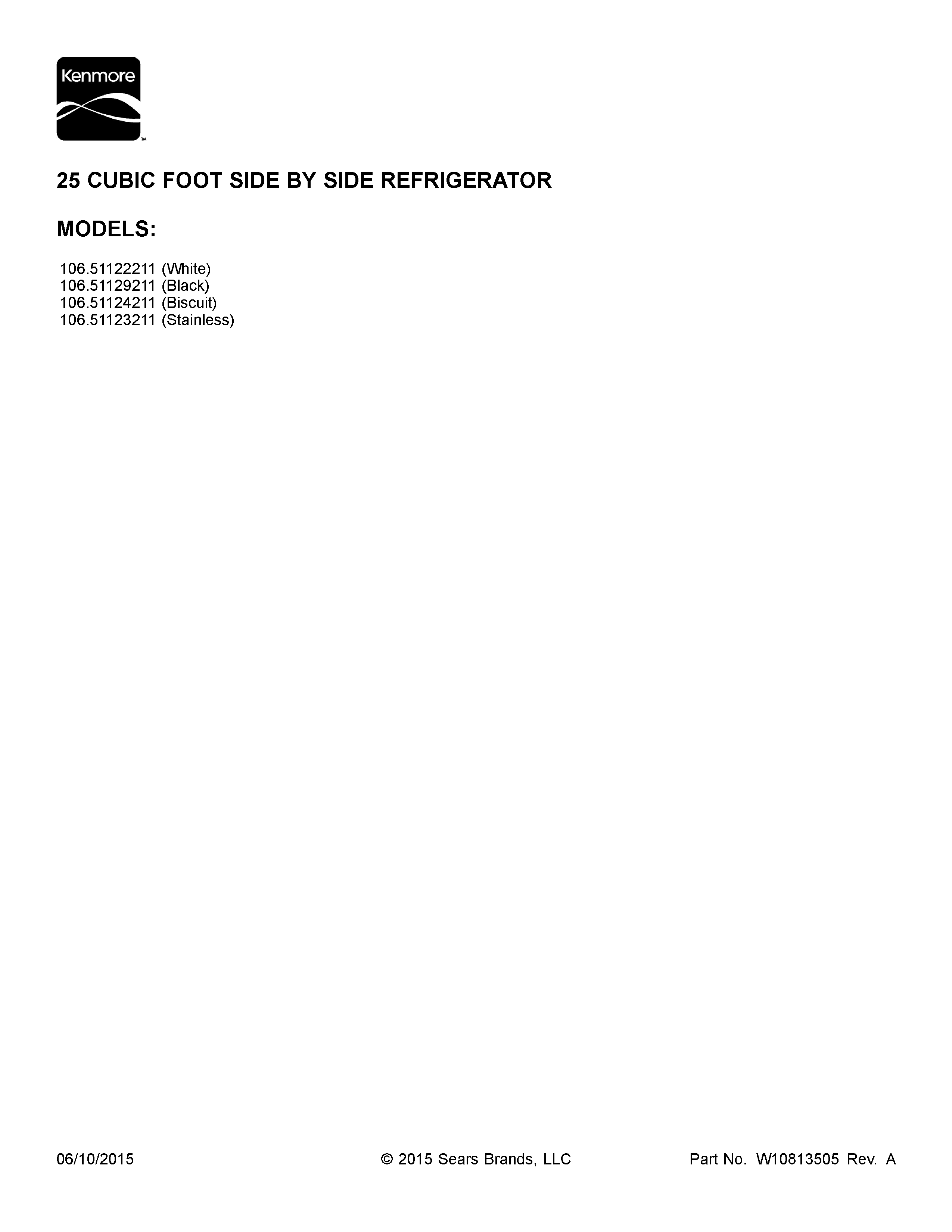 Kenmore 10651124211 cover sheet diagram