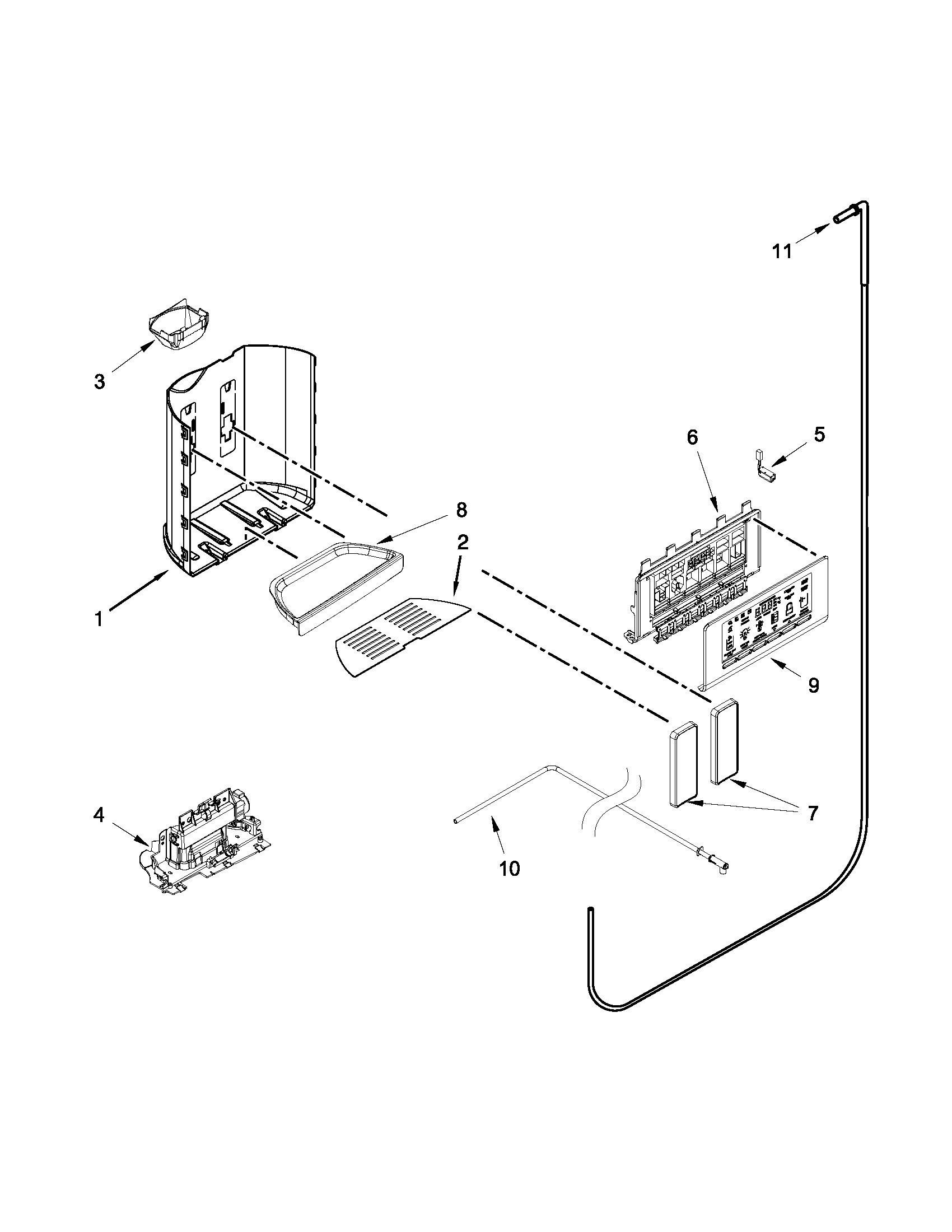 Kenmore 10651782412 dispenser parts diagram