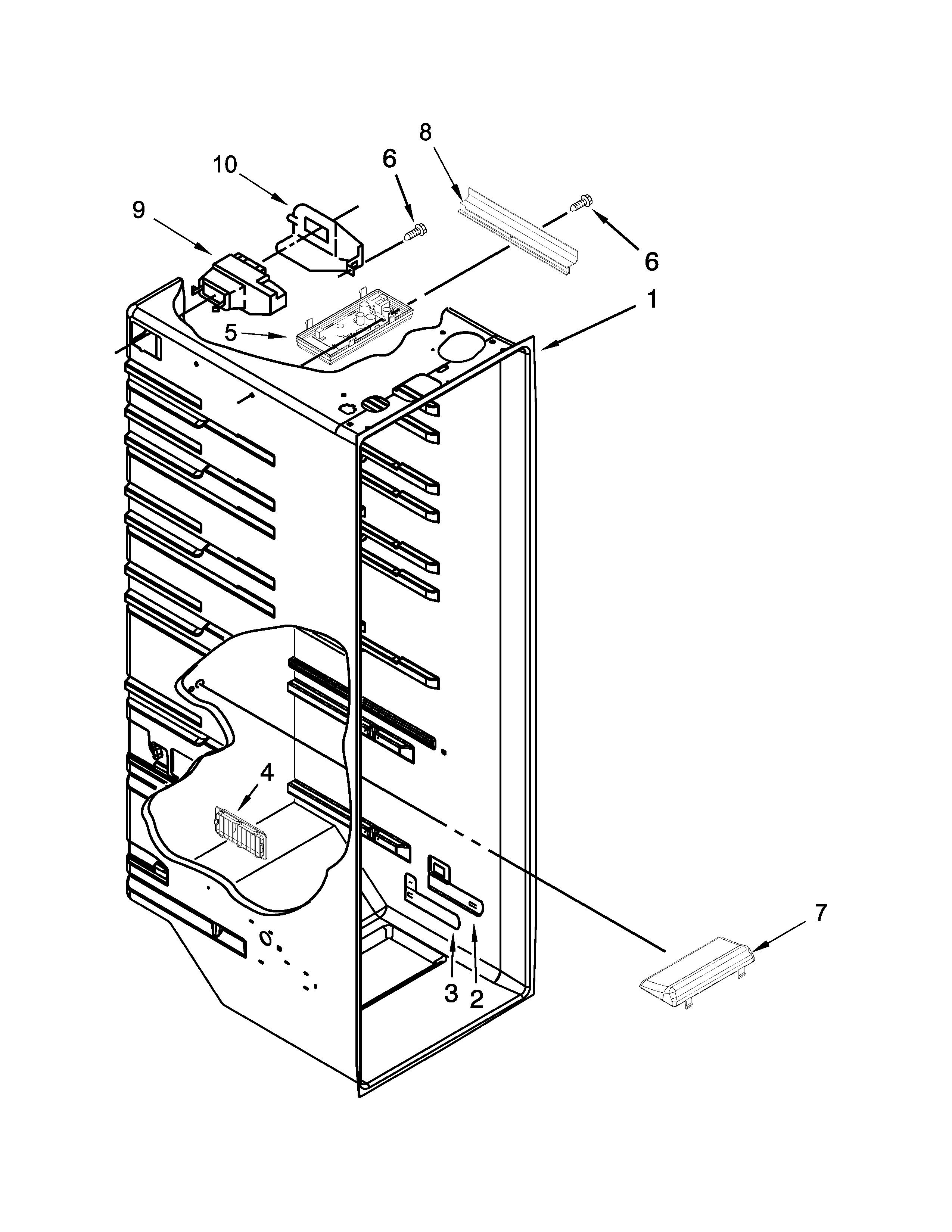 Kenmore 10641129213 refrigerator liner parts diagram