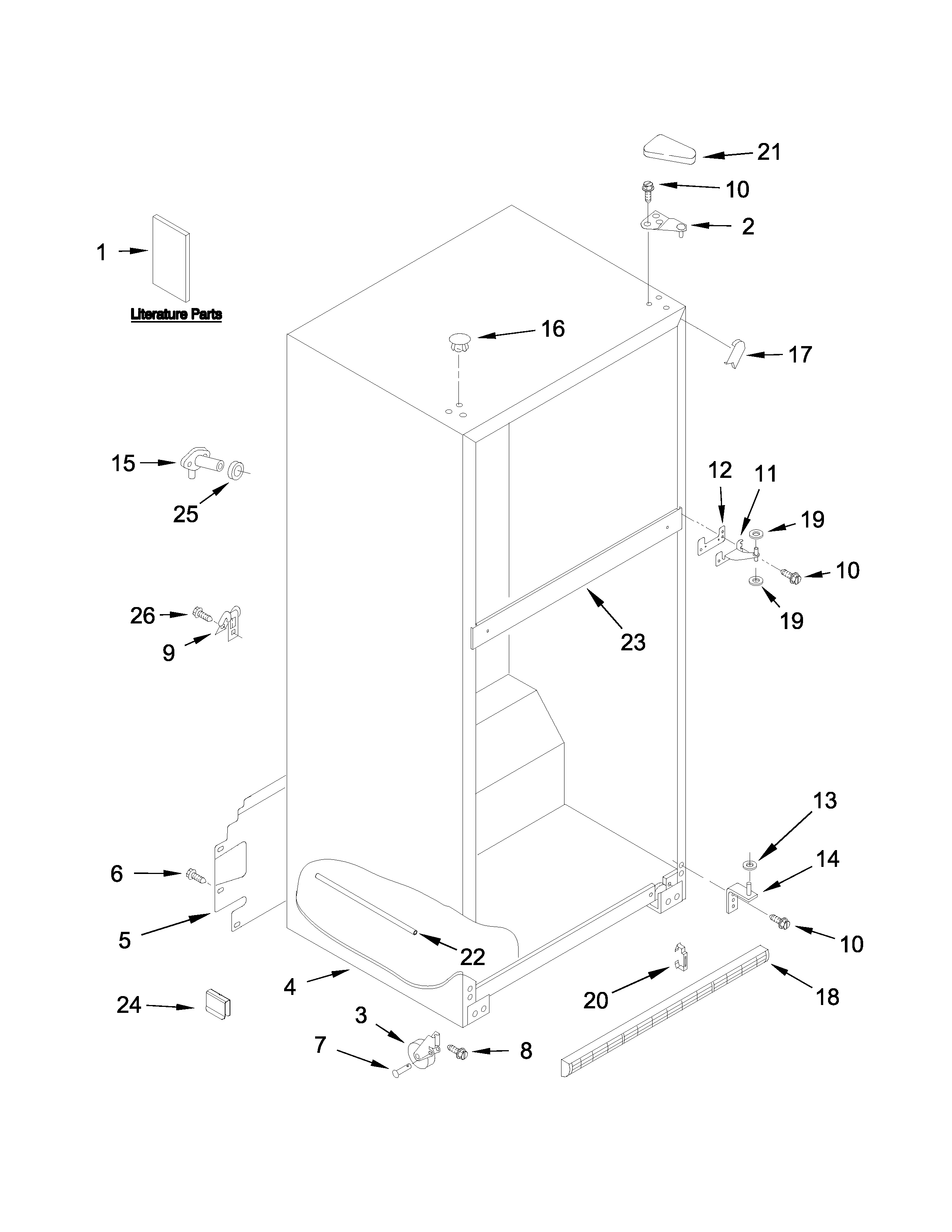 Kenmore 10672152111 cabinet parts diagram