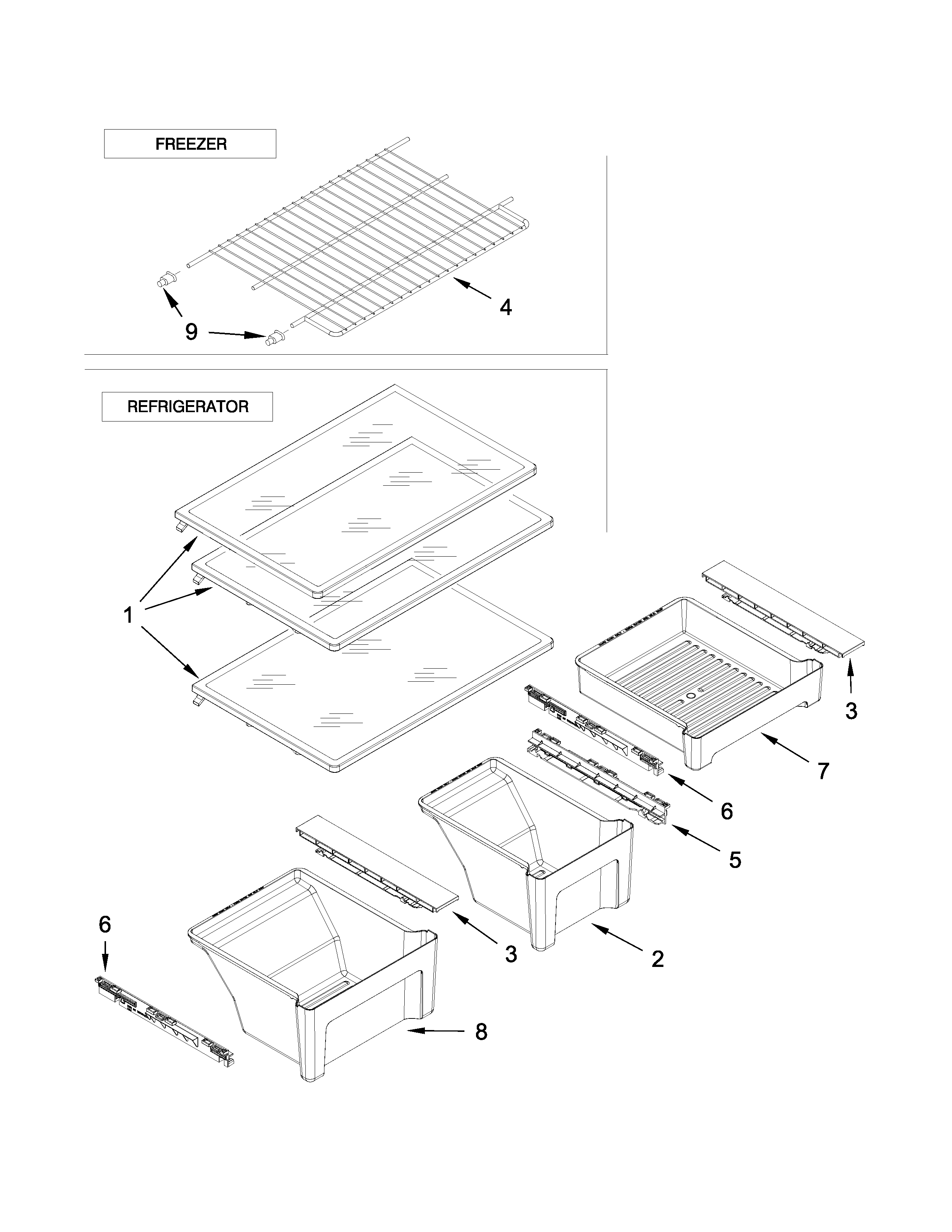 Kenmore 10672152111 shelf parts diagram