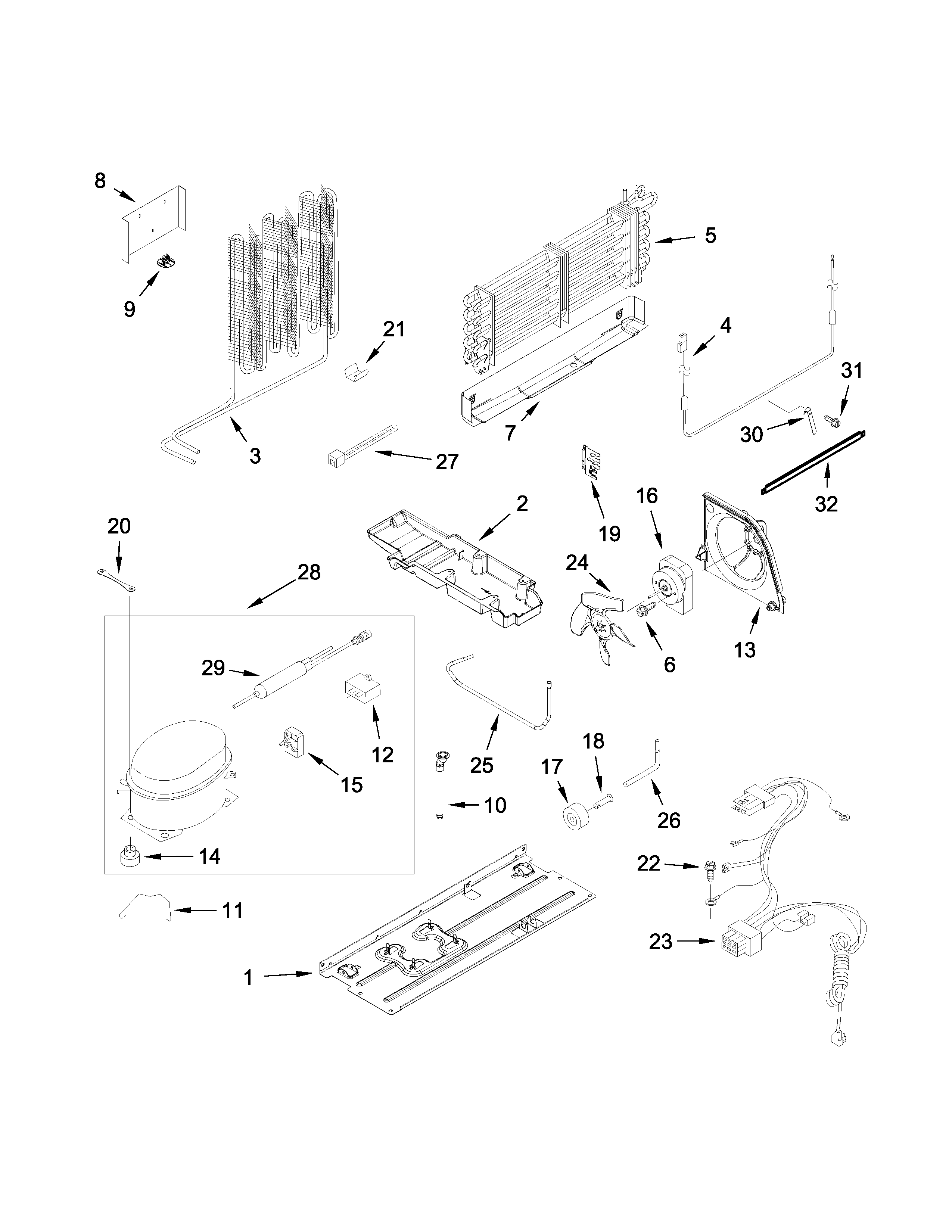 Kenmore 10672152111 unit parts diagram