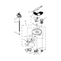Kenmore 66513543N412 pump, washarm and motor parts diagram