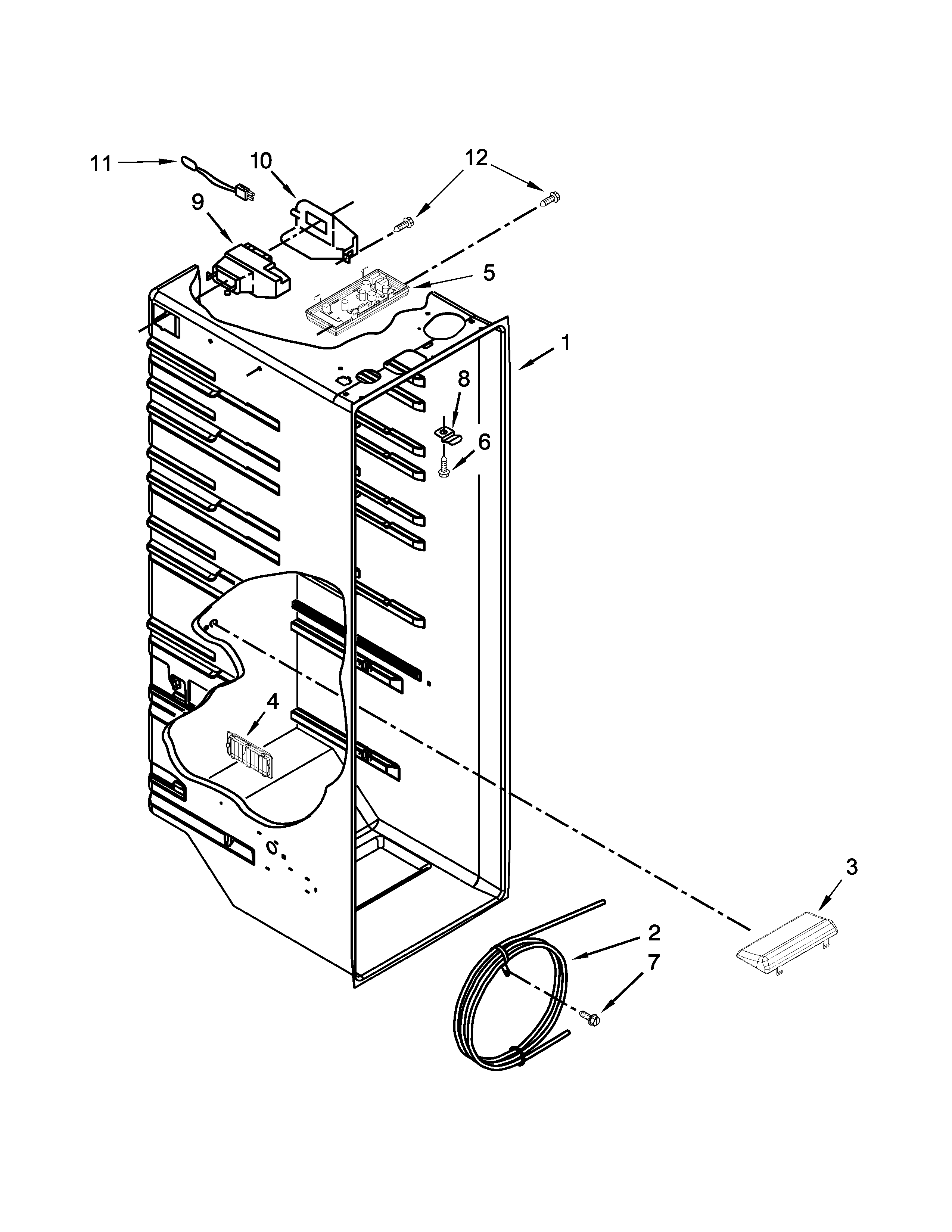 Kenmore 10651799412 refrigerator liner parts diagram