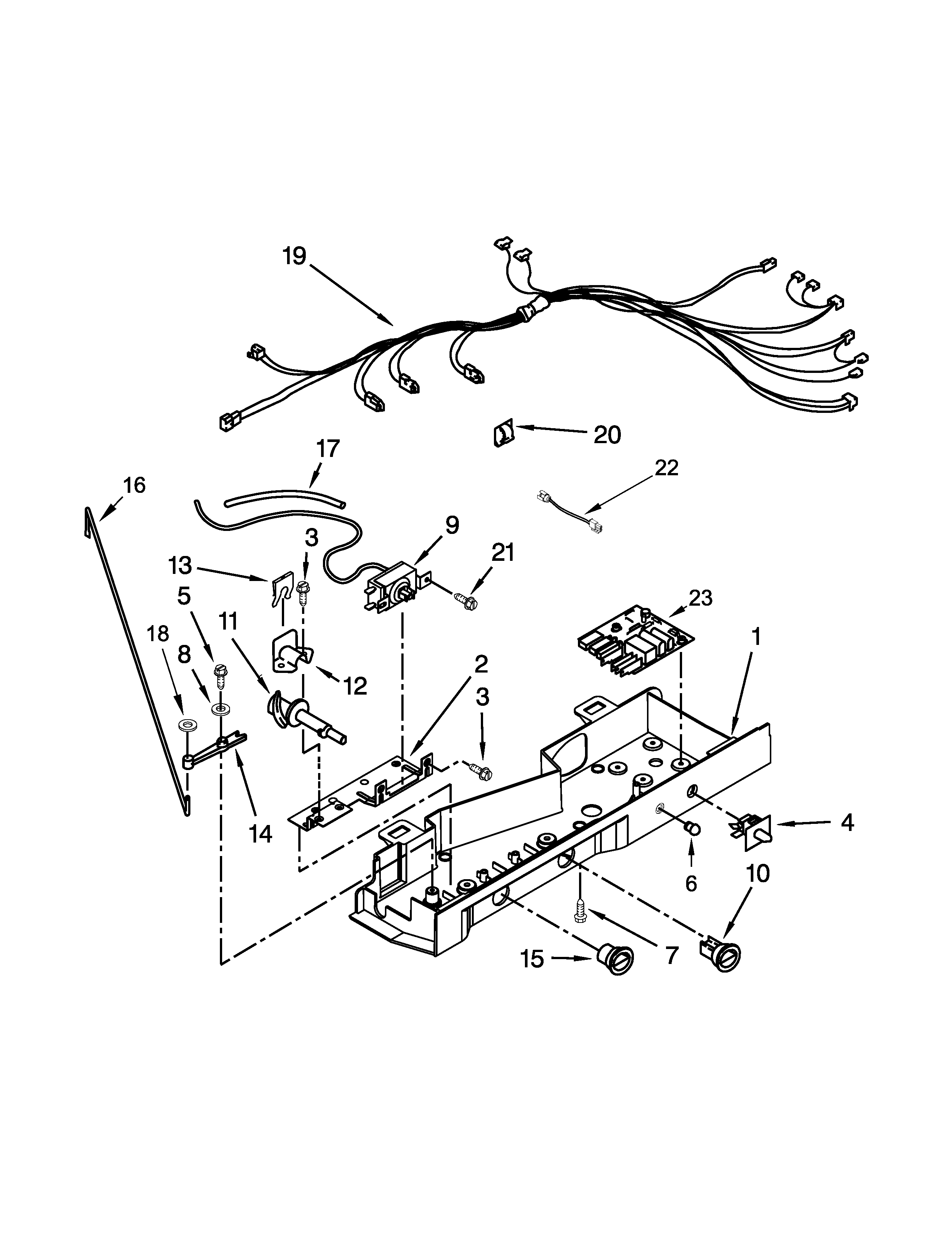 Kenmore 10651799412 control box parts diagram