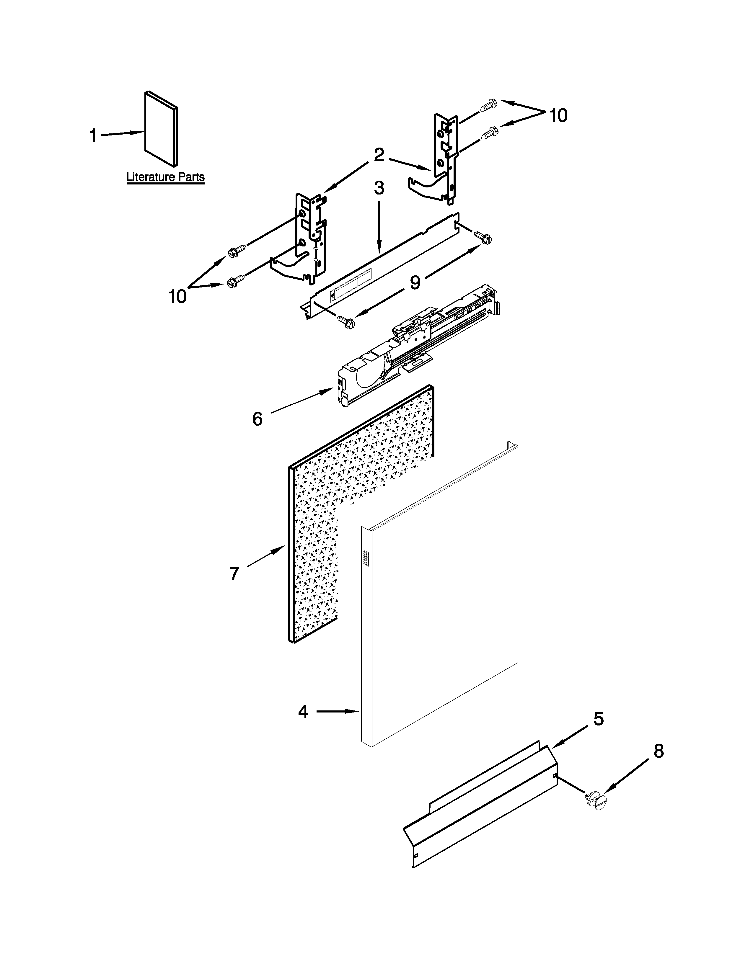 Kenmore 66513229N411 door and panel parts diagram